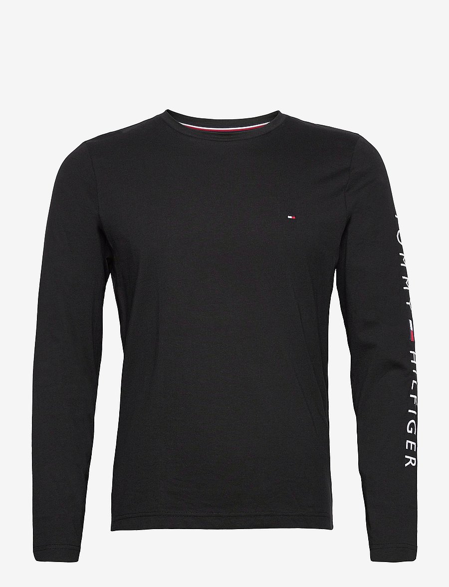 Tommy Hilfiger - TOMMY LOGO LONG SLEEVE TEE - langermabolir - black - 0