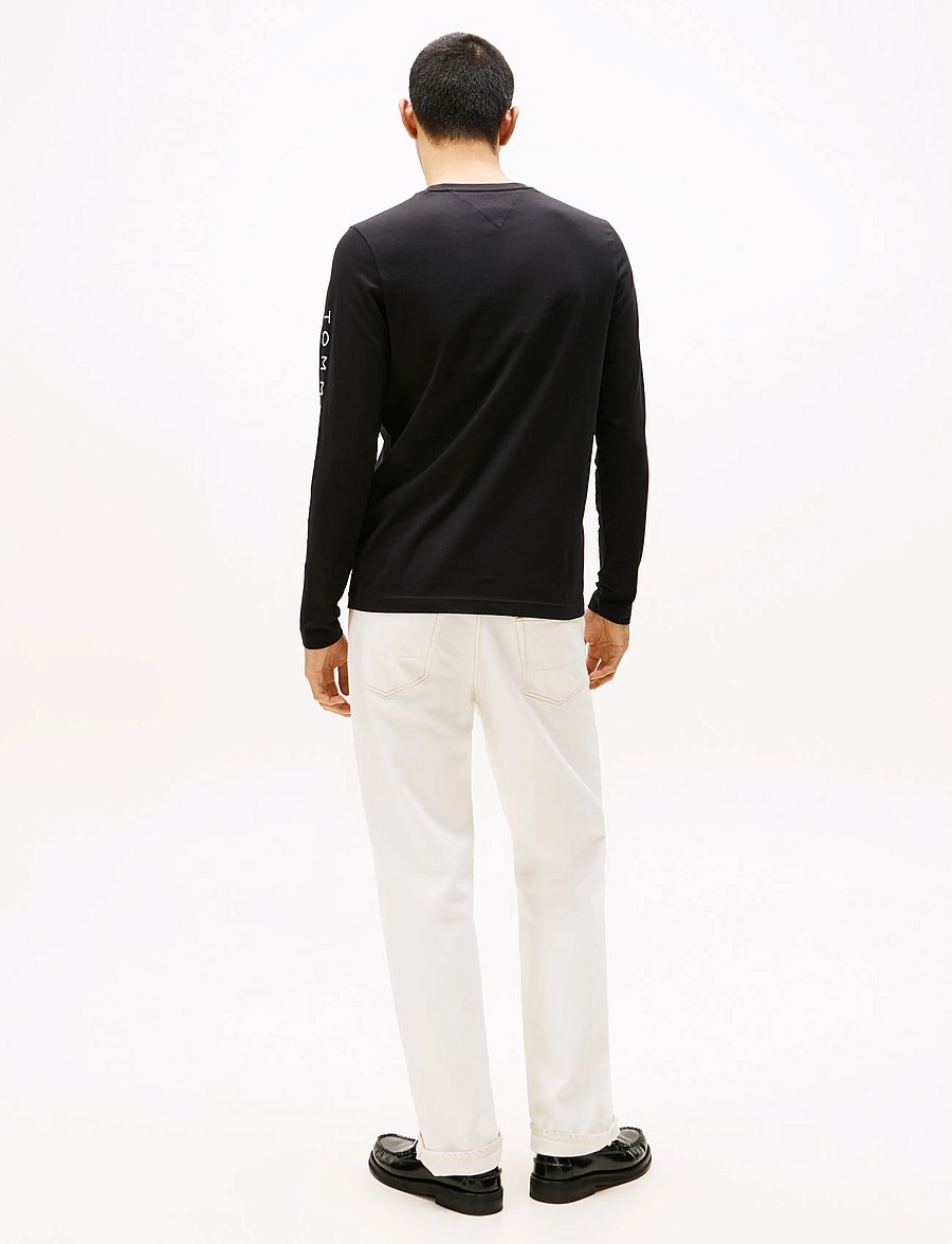 Tommy Hilfiger - TOMMY LOGO LONG SLEEVE TEE - pikkade varrukatega t-särgid - black - 4