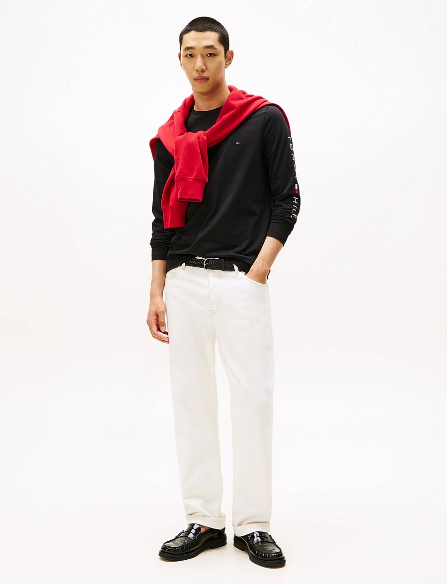 Tommy Hilfiger - TOMMY LOGO LONG SLEEVE TEE - pikkade varrukatega t-särgid - black - 5