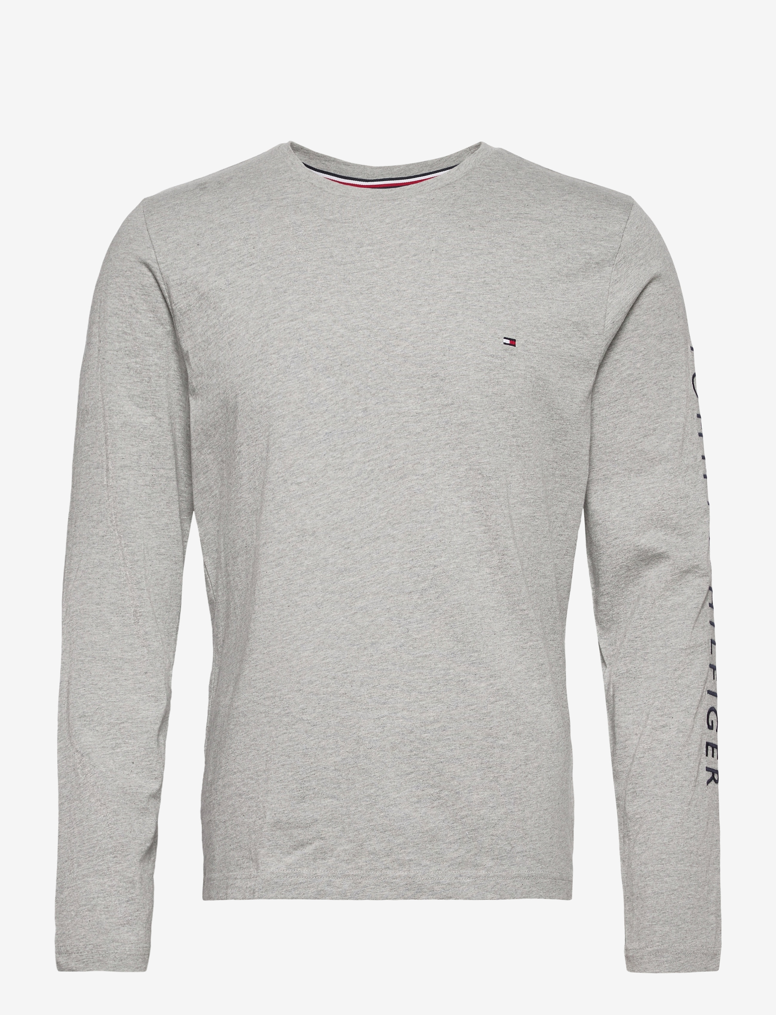 TOMMY LOGO LONG SLEEVE TEE - MEDIUM GREY HEATHER