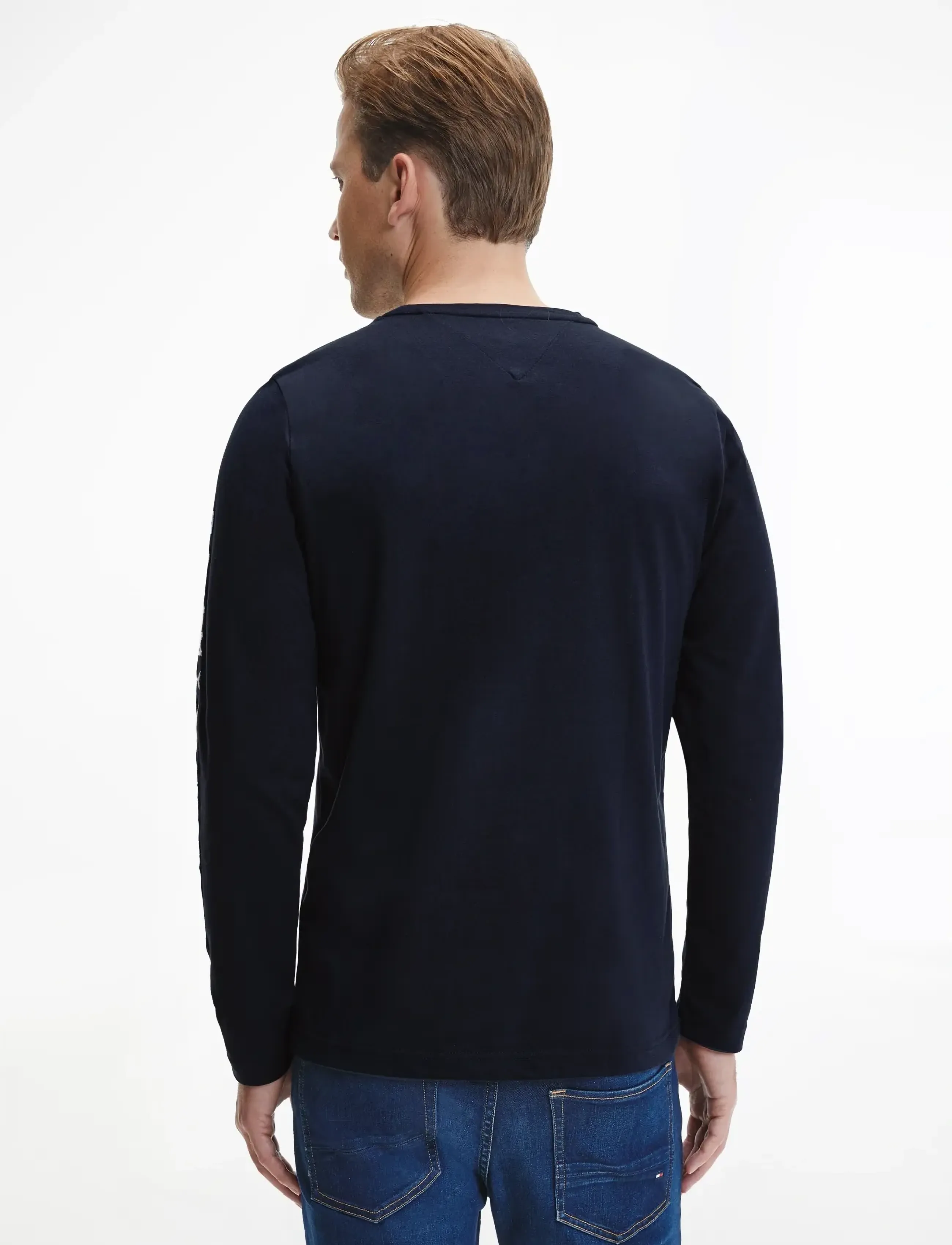Tommy Hilfiger - TOMMY LOGO LONG SLEEVE TEE - long-sleeved t-shirts - navy blue - 4