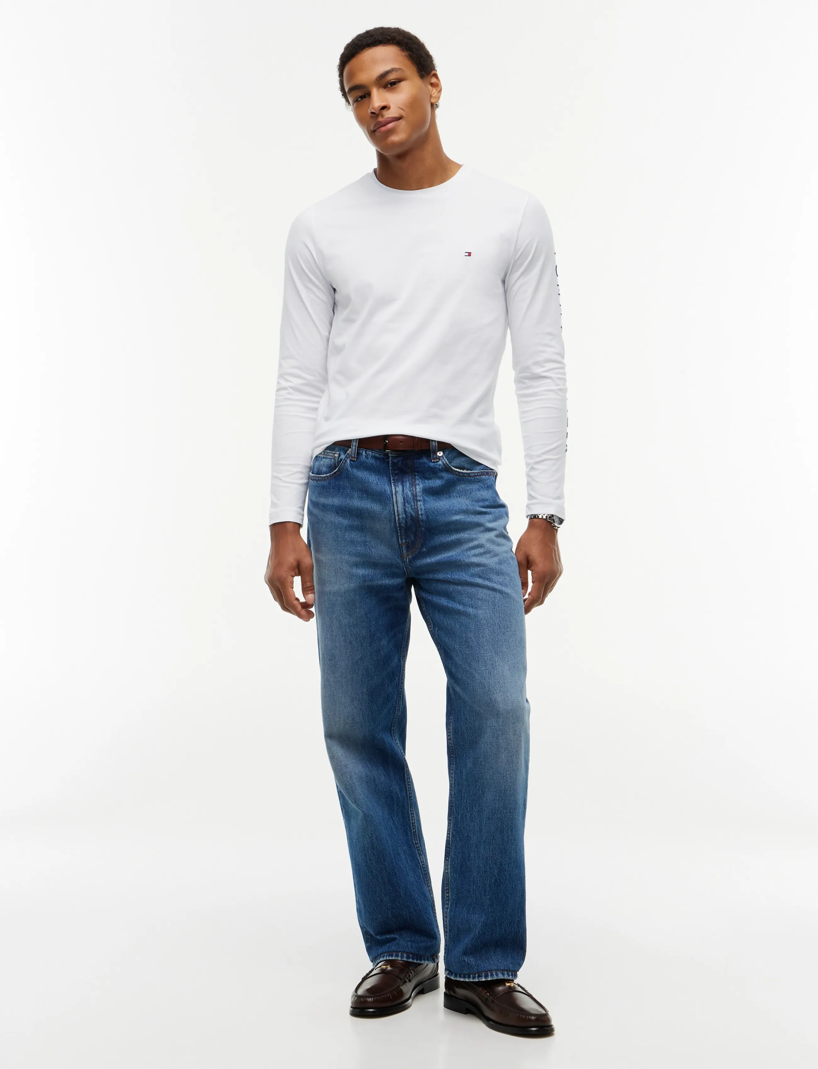 Tommy Hilfiger - TOMMY LOGO LONG SLEEVE TEE - långärmade t-shirts - white - 5