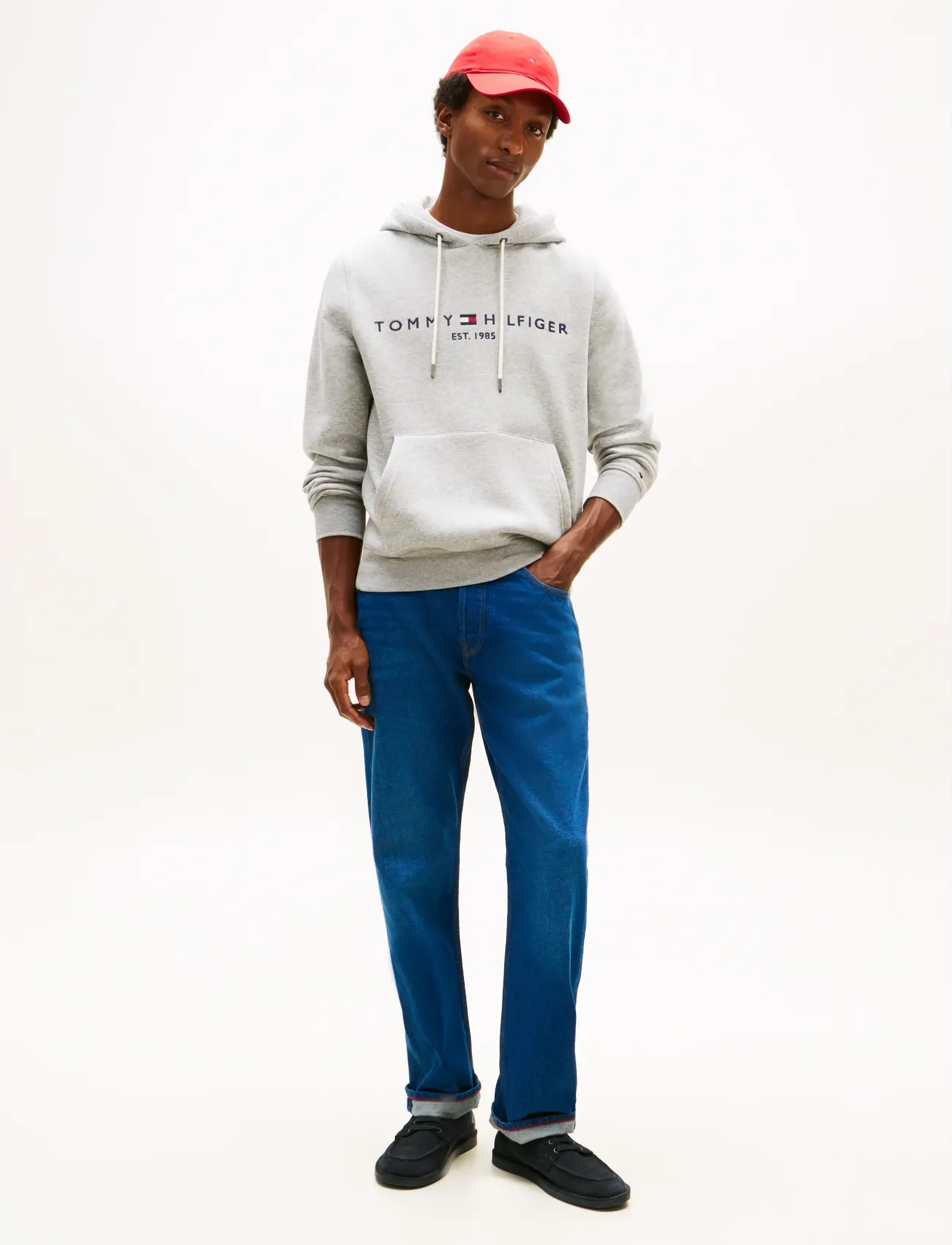 Tommy Hilfiger CORE TOMMY LOGO HOODY - Sweatshirts - CLOUD HTR / grey