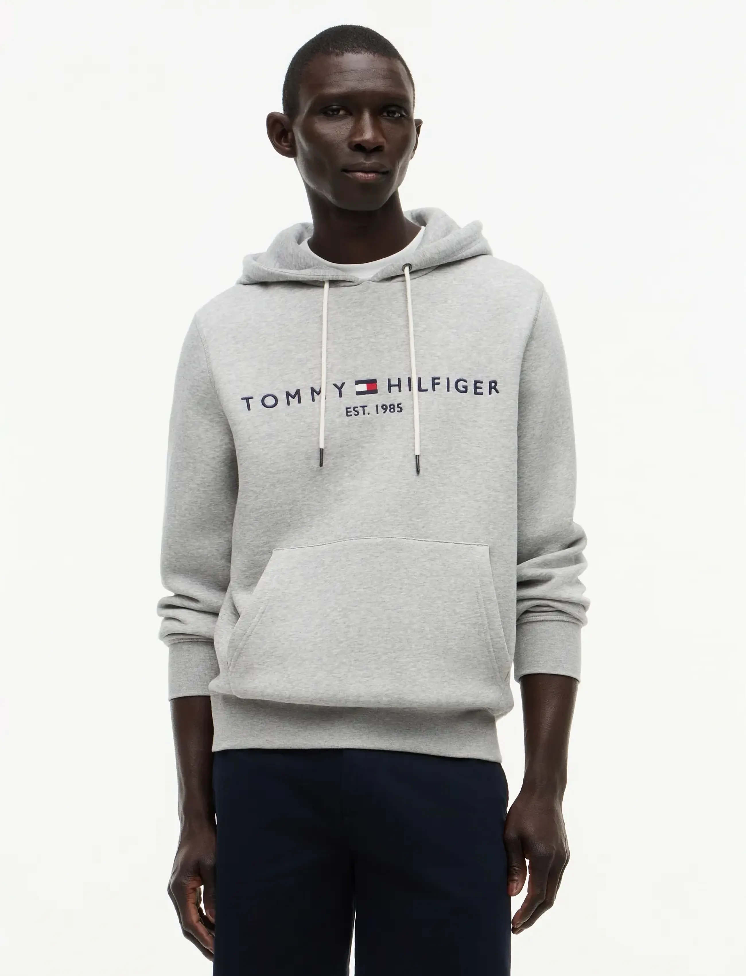 Tommy Hilfiger CORE TOMMY LOGO HOODY - Kapuzenpullover - CLOUD HTR / grey