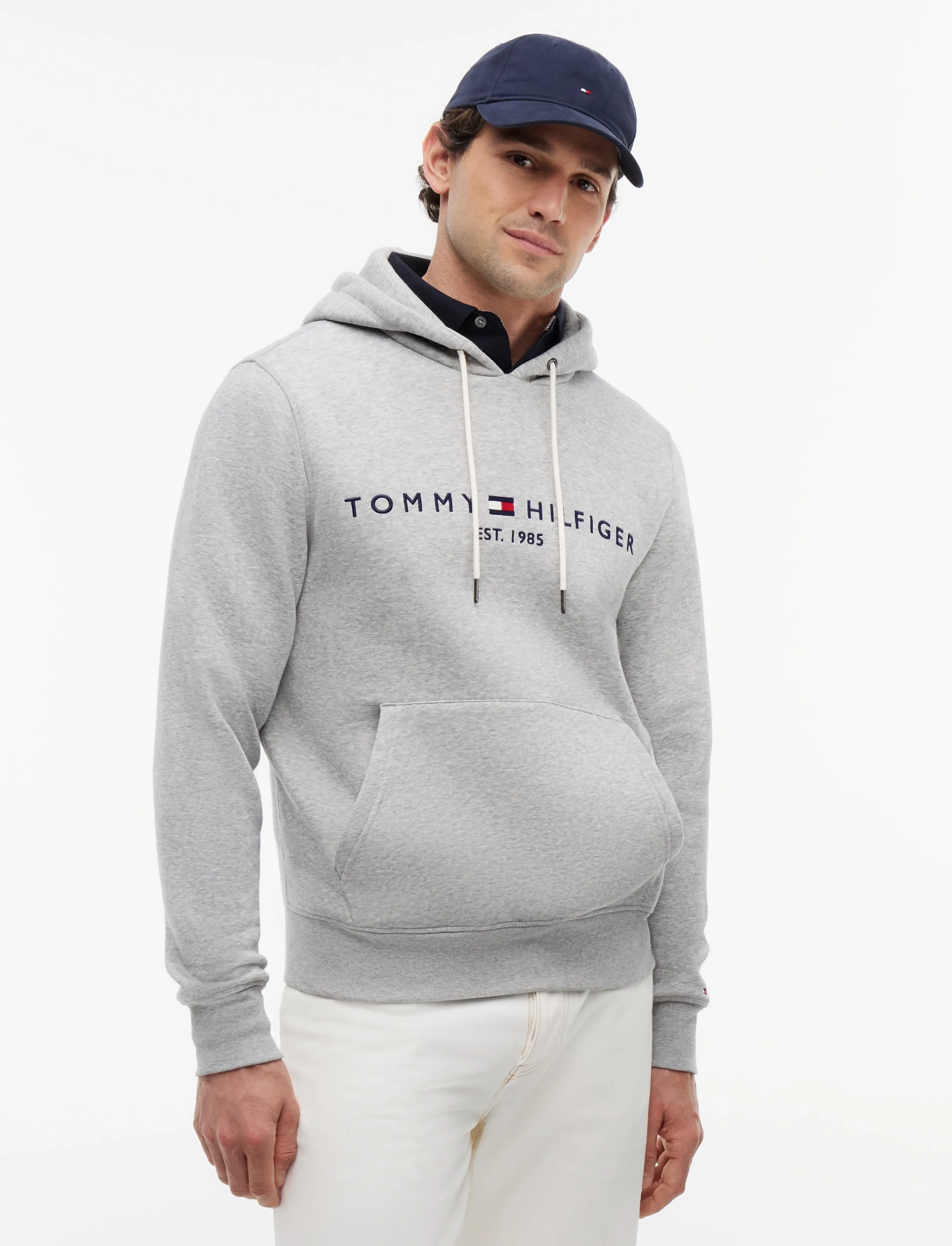Tommy Hilfiger - CORE TOMMY LOGO HOODY - kapuutsiga dressipluusid - cloud htr - 0