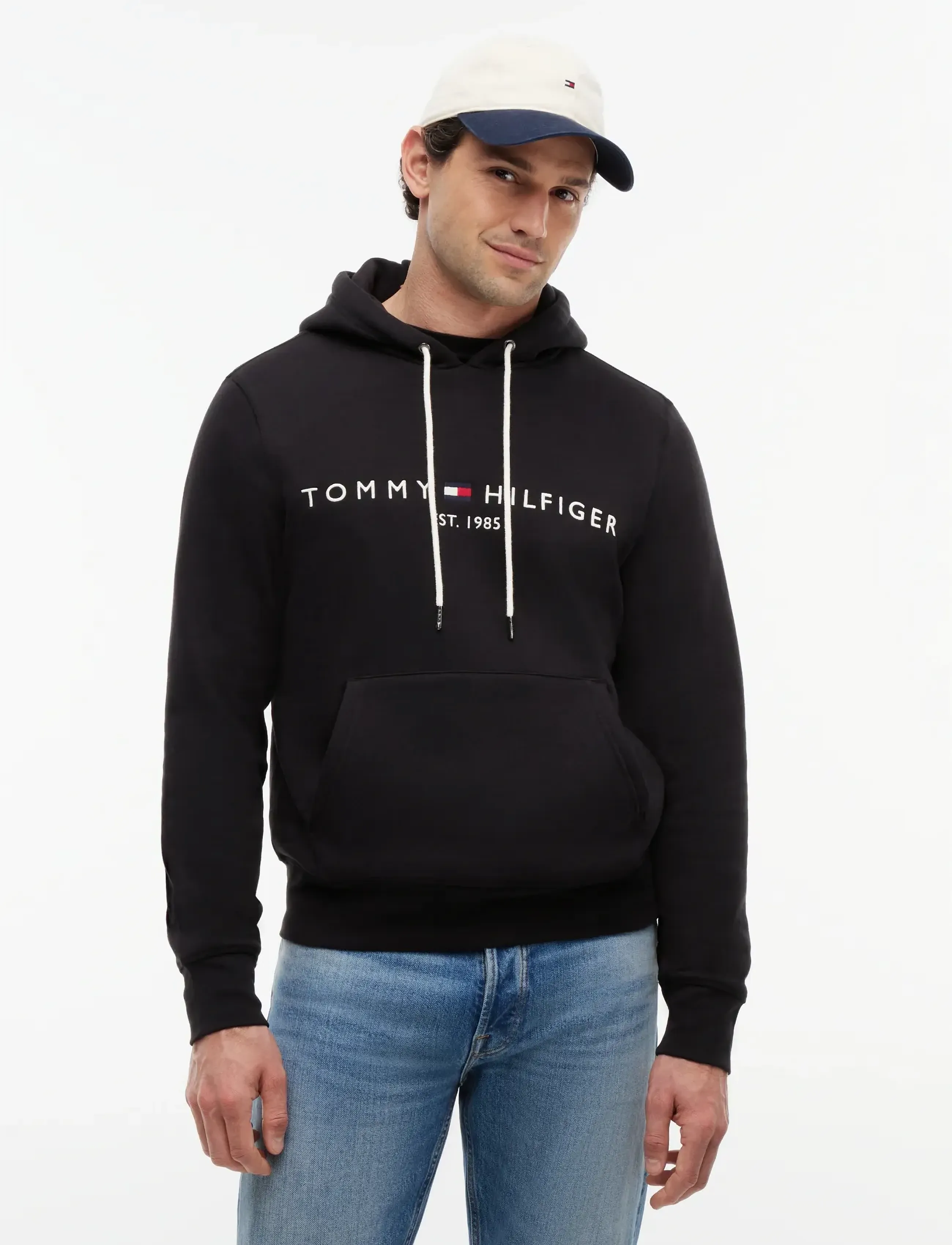 Tommy Hilfiger CORE TOMMY LOGO HOODY - Tommy Hilfiger - JET BLACK / black
