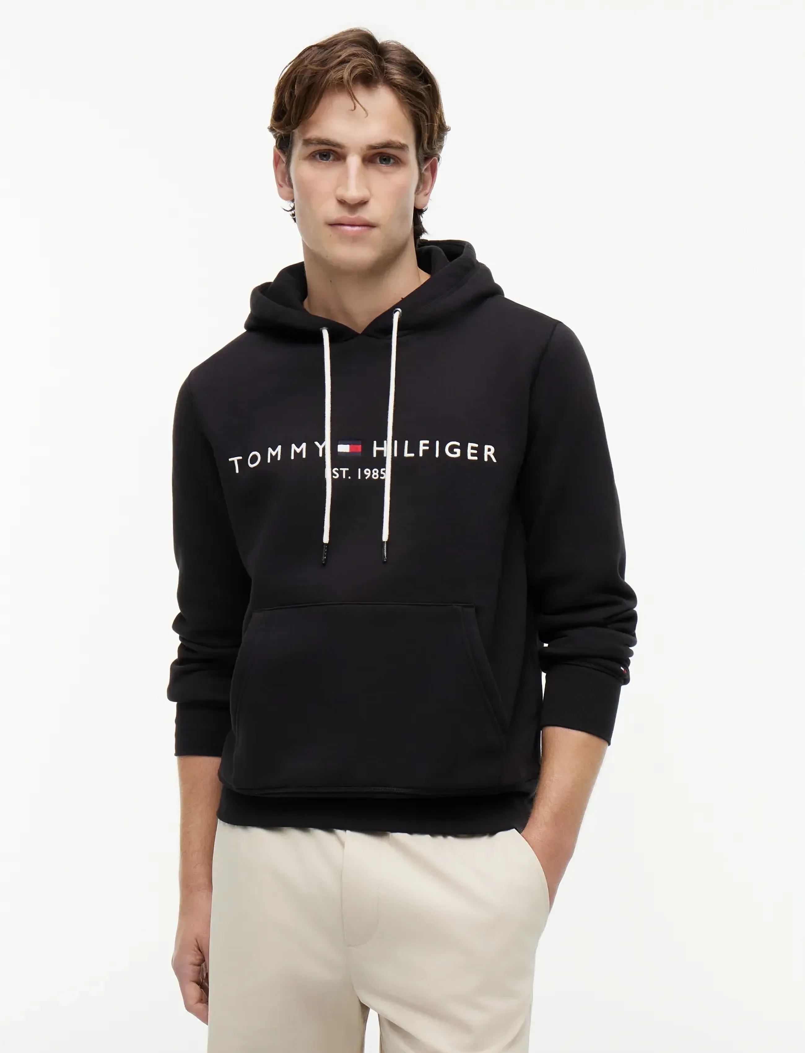 Tommy Hilfiger CORE TOMMY LOGO HOODY - Dressipluusid - JET BLACK / black