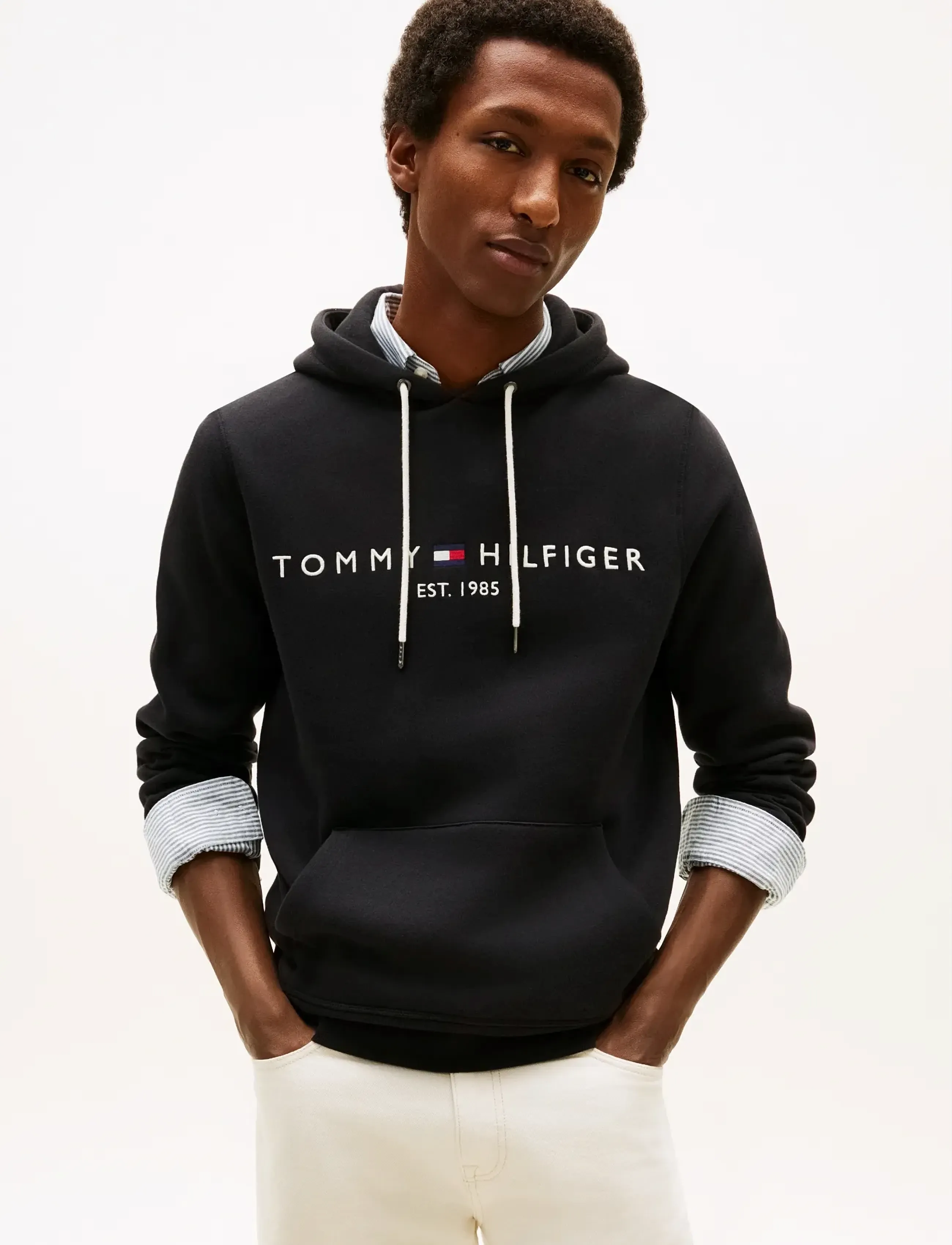Tommy Hilfiger CORE TOMMY LOGO HOODY - Dressipluusid - JET BLACK / black