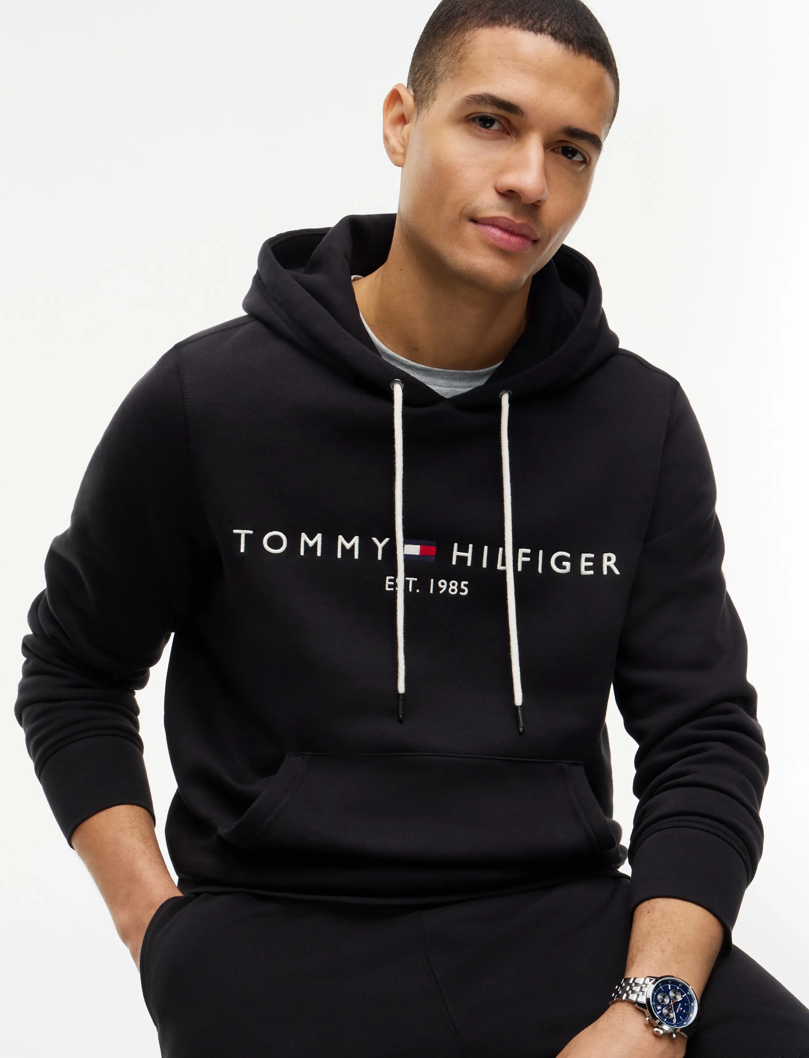 Tommy Hilfiger - CORE TOMMY LOGO HOODY - hoodies - jet black - 4