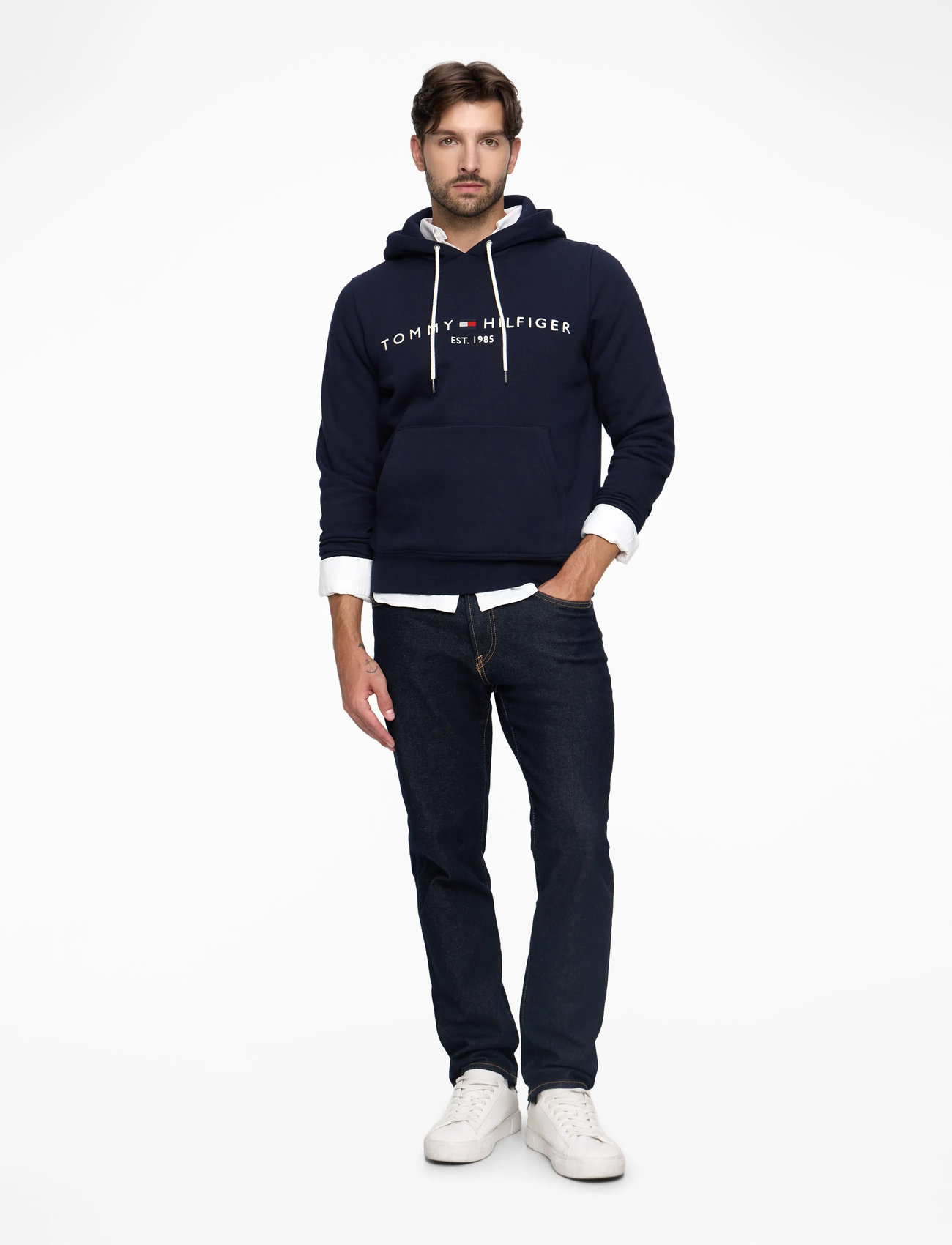 Tommy Hilfiger - CORE TOMMY LOGO HOODY - kapuzenpullover - sky captain - 3