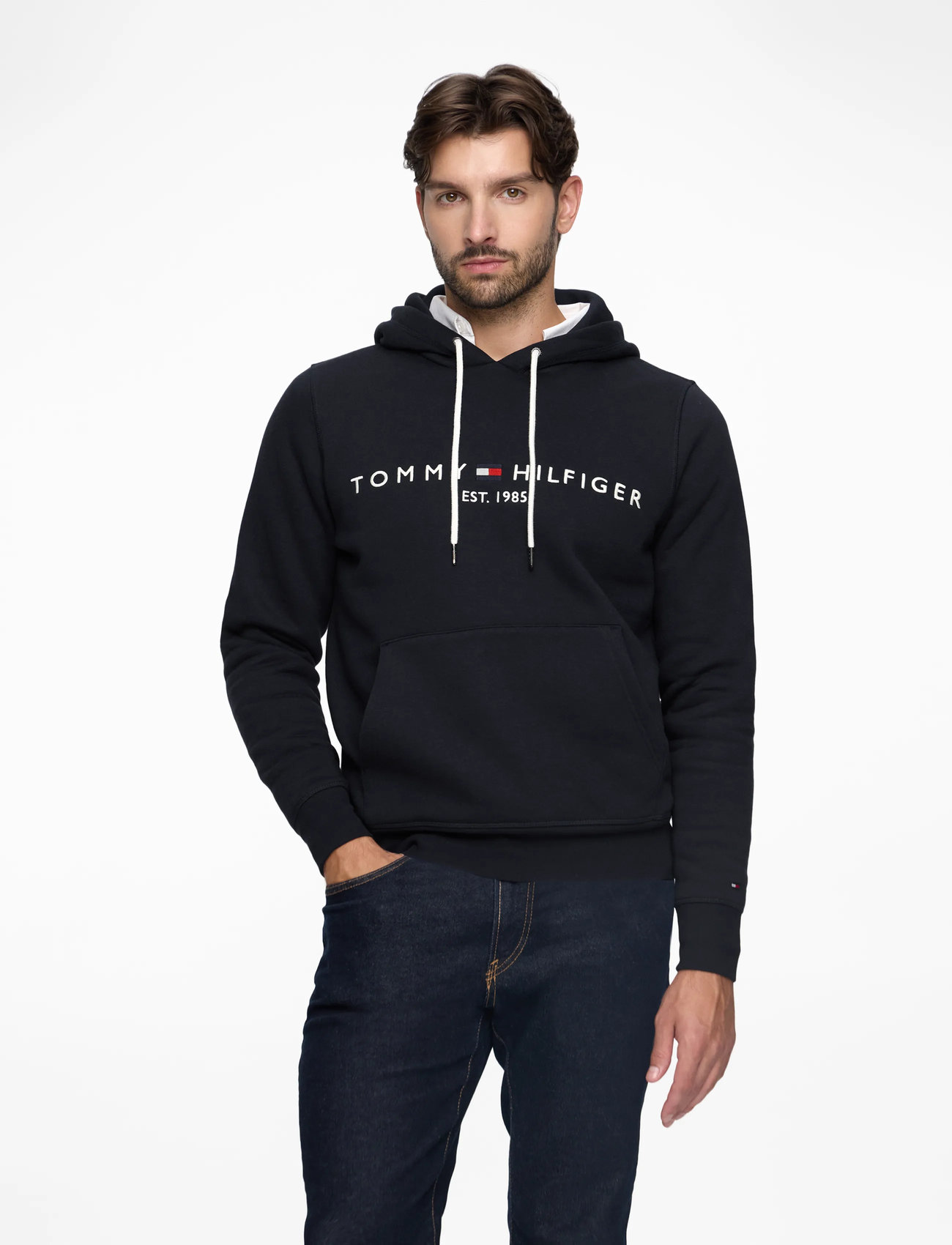 Tommy Hilfiger - CORE TOMMY LOGO HOODY - kapuzenpullover - sky captain - 0