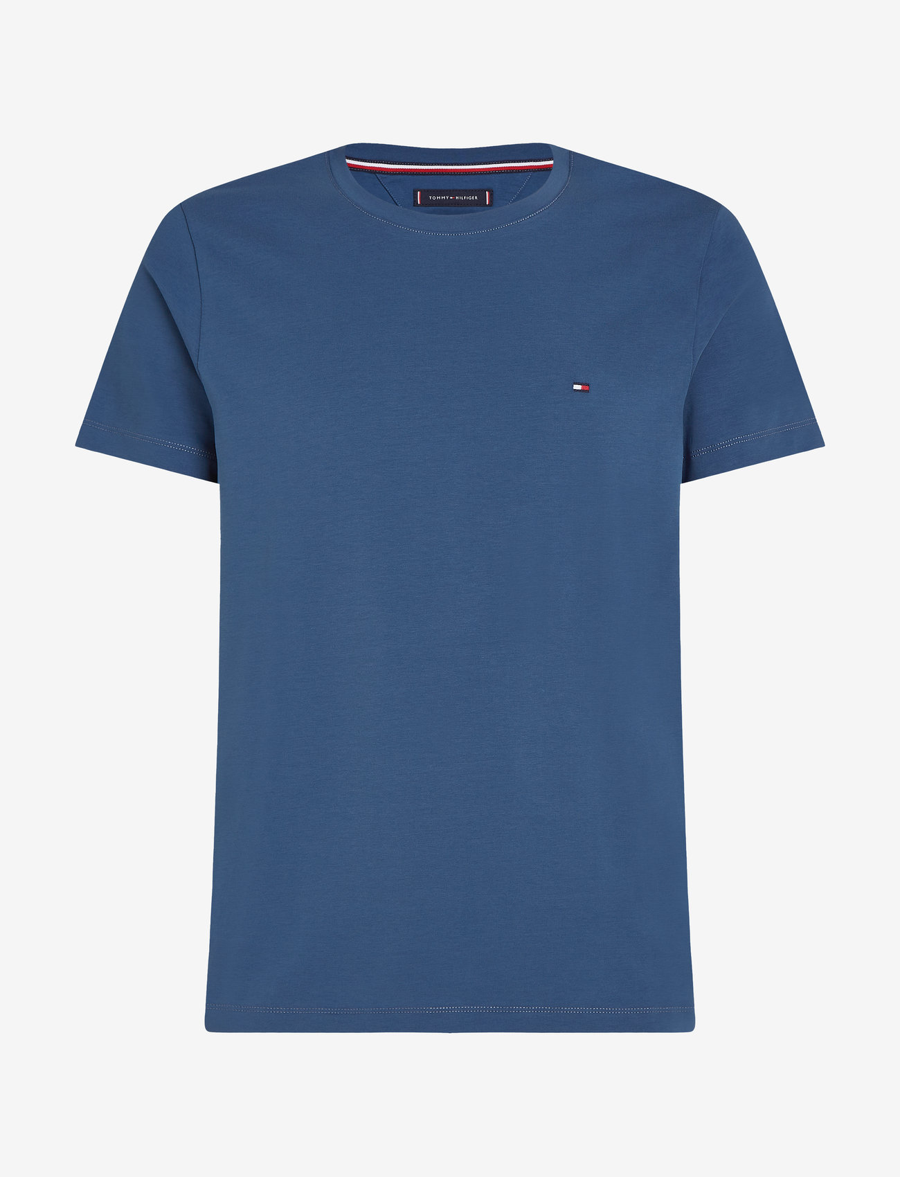 Tommy Hilfiger - STRETCH SLIM FIT TEE - höstkläder - aegean sea - 0