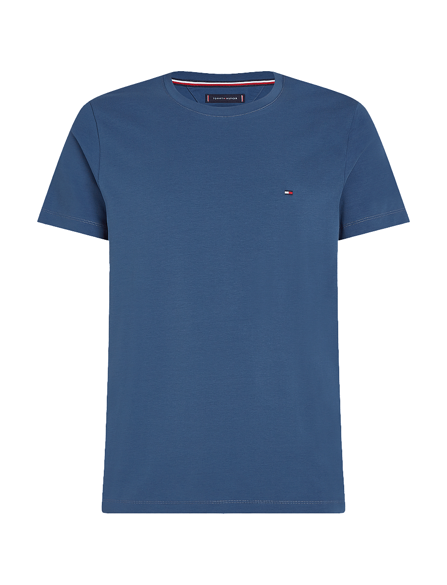 Tommy Hilfiger - STRETCH SLIM FIT T-SHIRT - kortærmede t-shirts - aegean sea - 1
