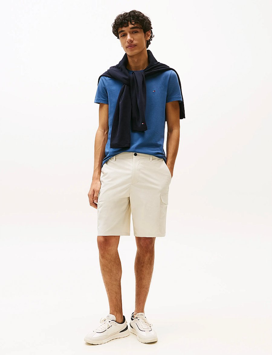 Tommy Hilfiger - STRETCH SLIM FIT T-SHIRT - kortærmede t-shirts - aegean sea - 2