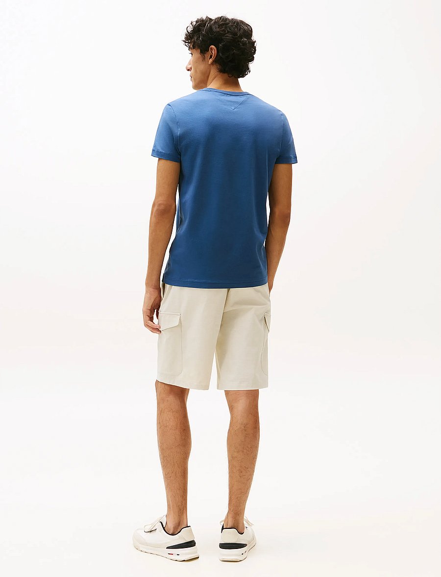 Tommy Hilfiger - STRETCH SLIM FIT T-SHIRT - kortærmede t-shirts - aegean sea - 3