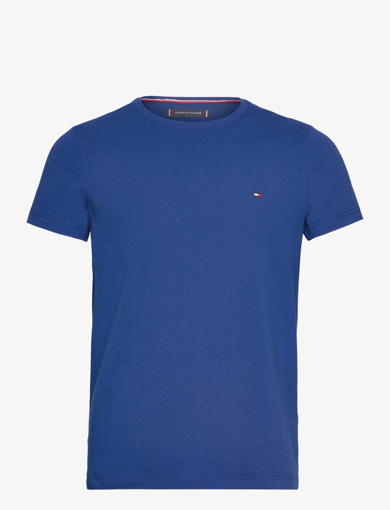 Tommy Hilfiger - STRETCH SLIM FIT TEE - short-sleeved t-shirts - anchor blue - 0