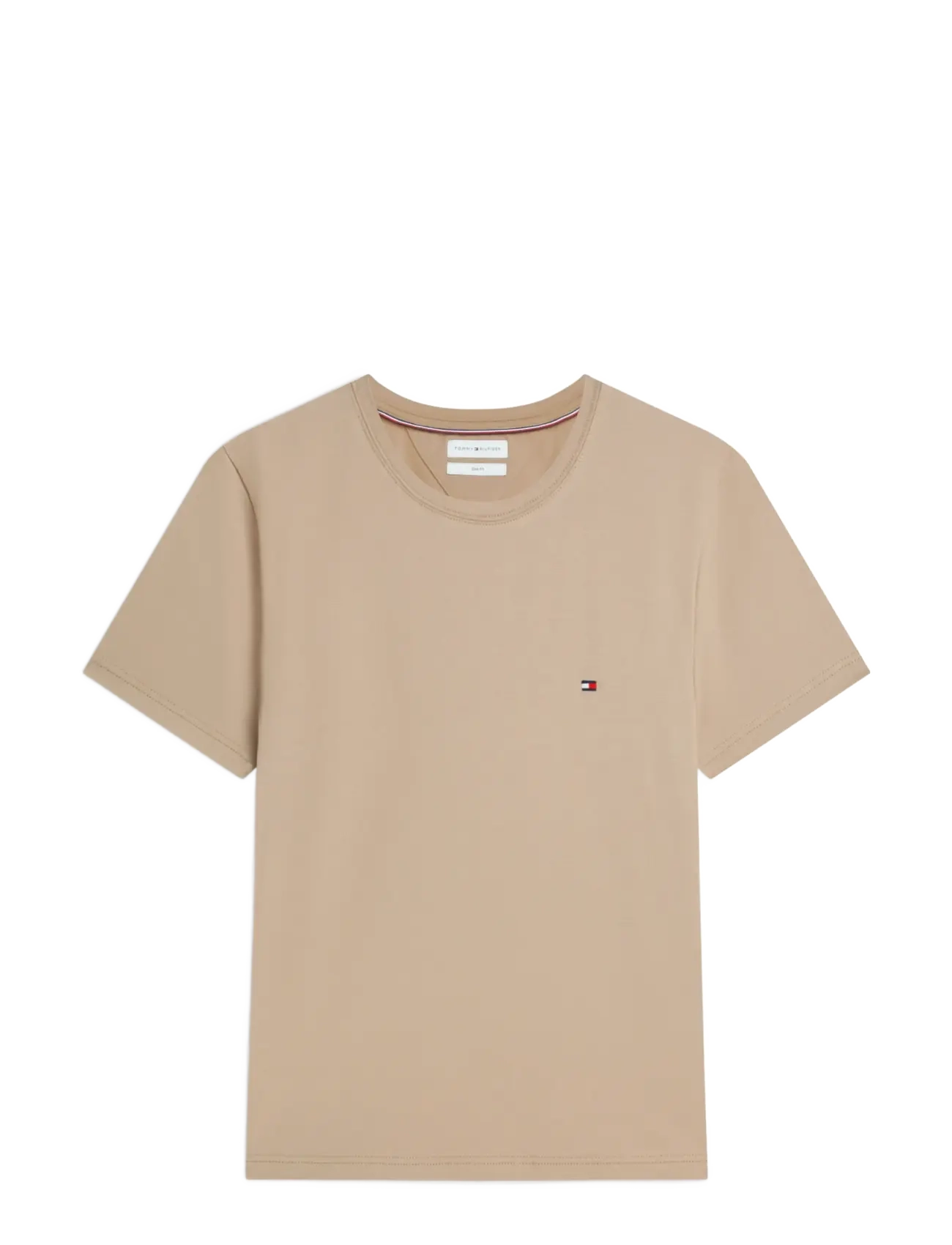 Tommy Hilfiger - STRETCH SLIM FIT TEE - kurzärmelige t-shirts - batique khaki - 1