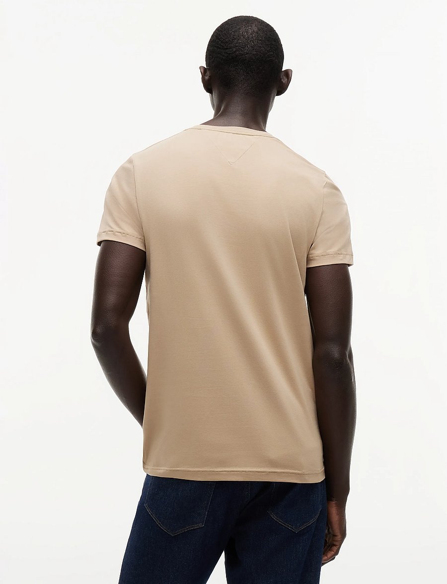 Tommy Hilfiger - STRETCH SLIM FIT TEE - kurzärmelige t-shirts - batique khaki - 2