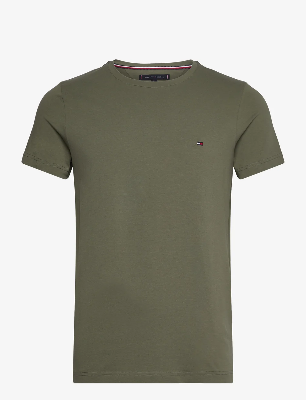 Tommy Hilfiger - STRETCH SLIM FIT TEE - lühikeste varrukatega t-särgid - battle green - 0