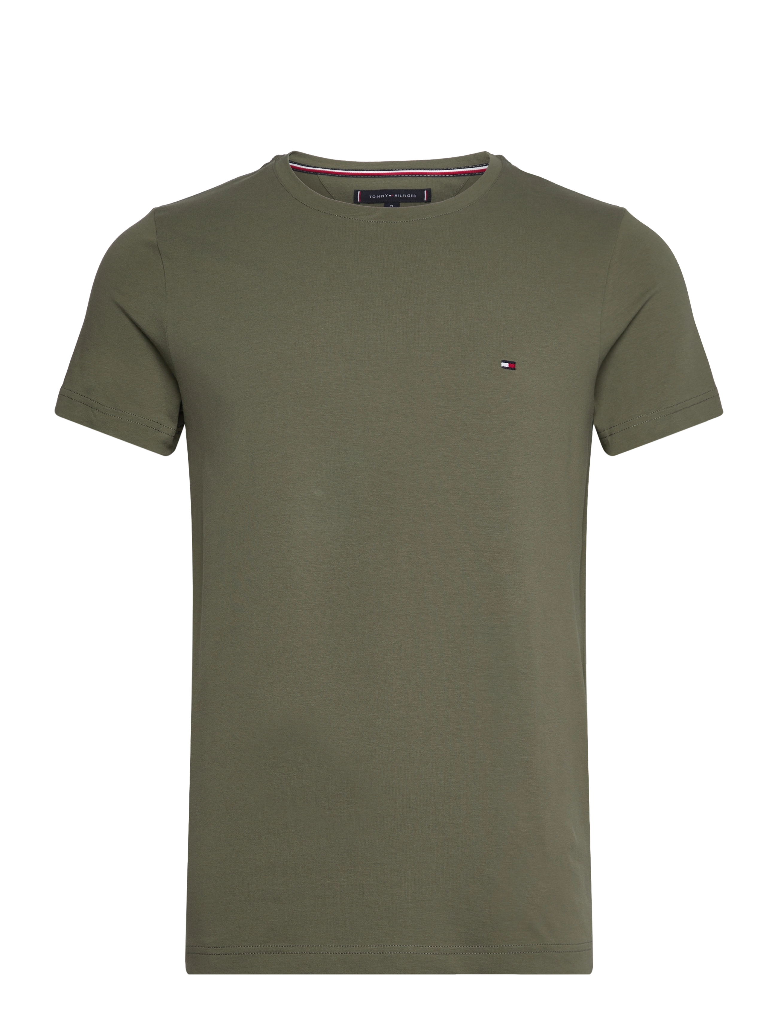 Tommy Hilfiger STRETCH SLIM FIT TEE - Tommy Hilfiger - BATTLE GREEN / green