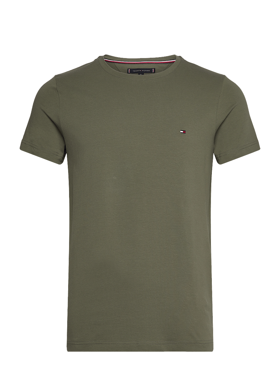 Tommy Hilfiger - STRETCH SLIM FIT TEE - kurzärmelig - battle green - 0