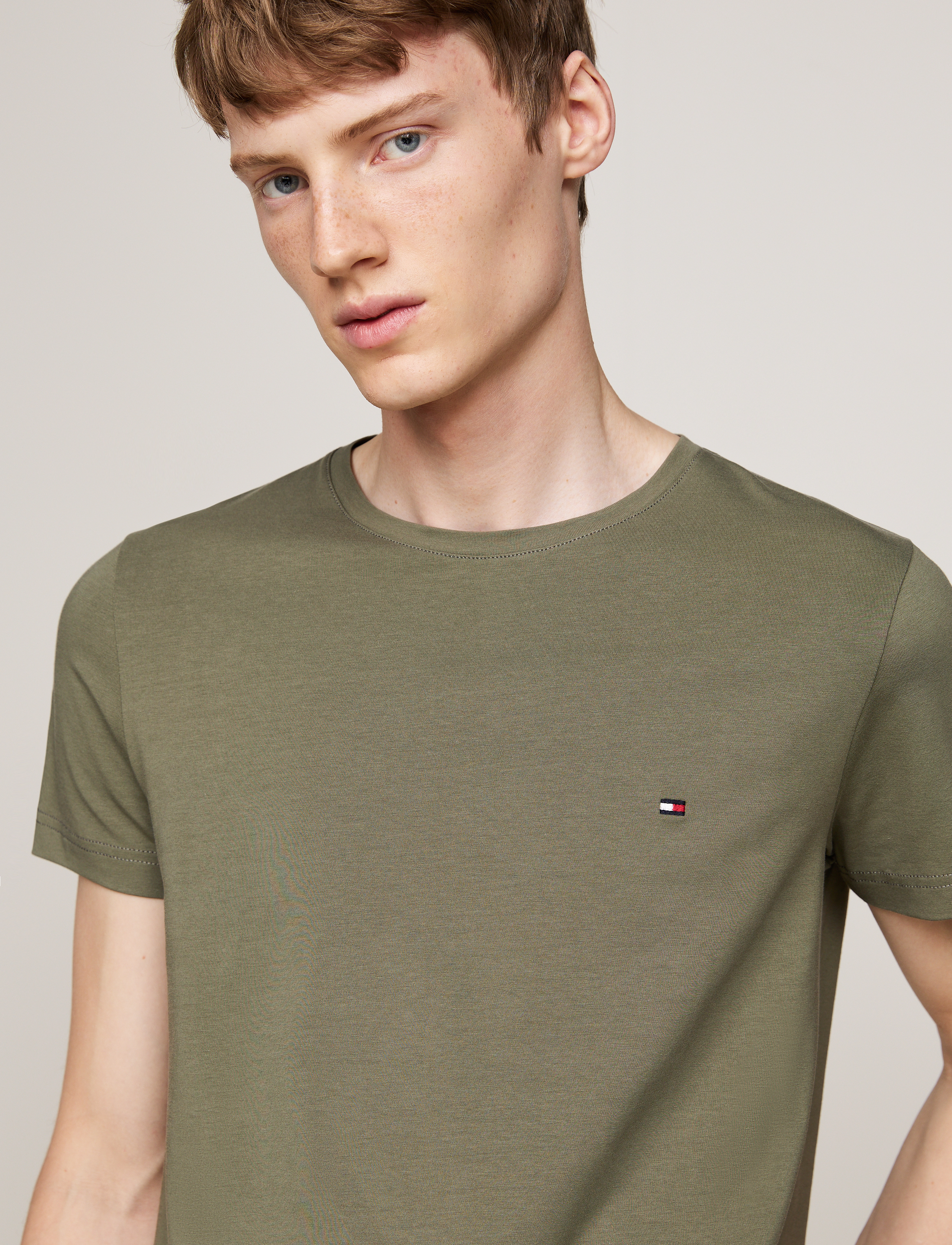 Tommy Hilfiger - STRETCH SLIM FIT TEE - kurzärmelig - battle green - 2