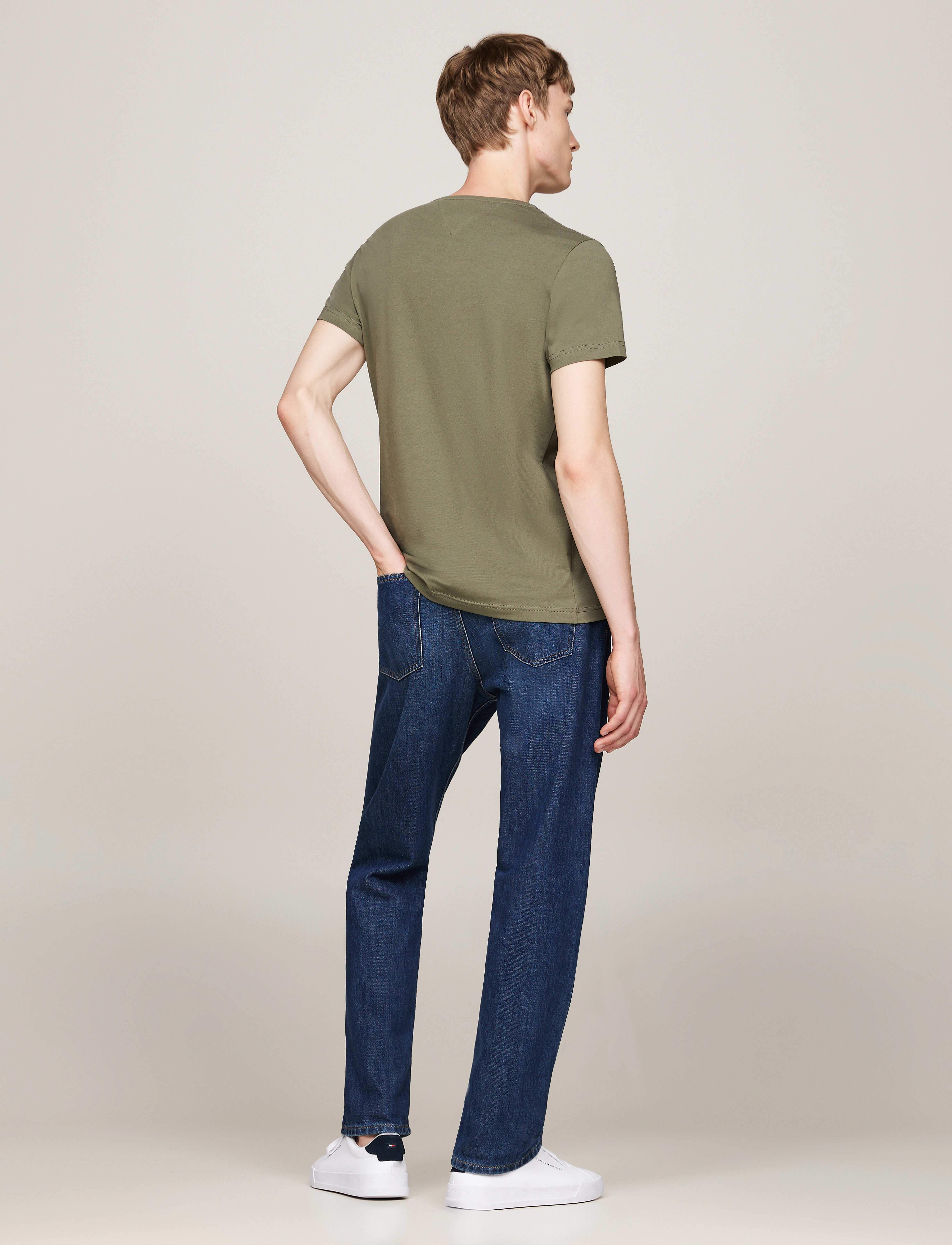 Tommy Hilfiger - STRETCH SLIM FIT TEE - kurzärmelig - battle green - 4