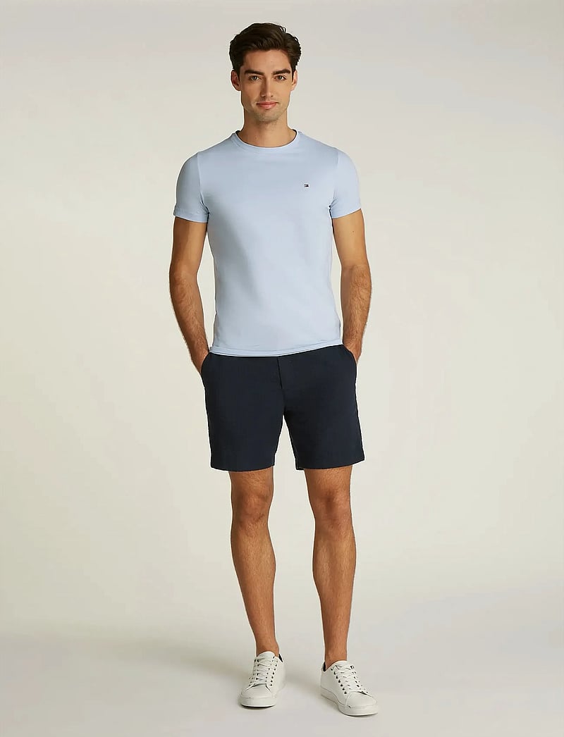 Tommy Hilfiger - STRETCH SLIM FIT TEE - kortærmede t-shirts - breezy blue - 4