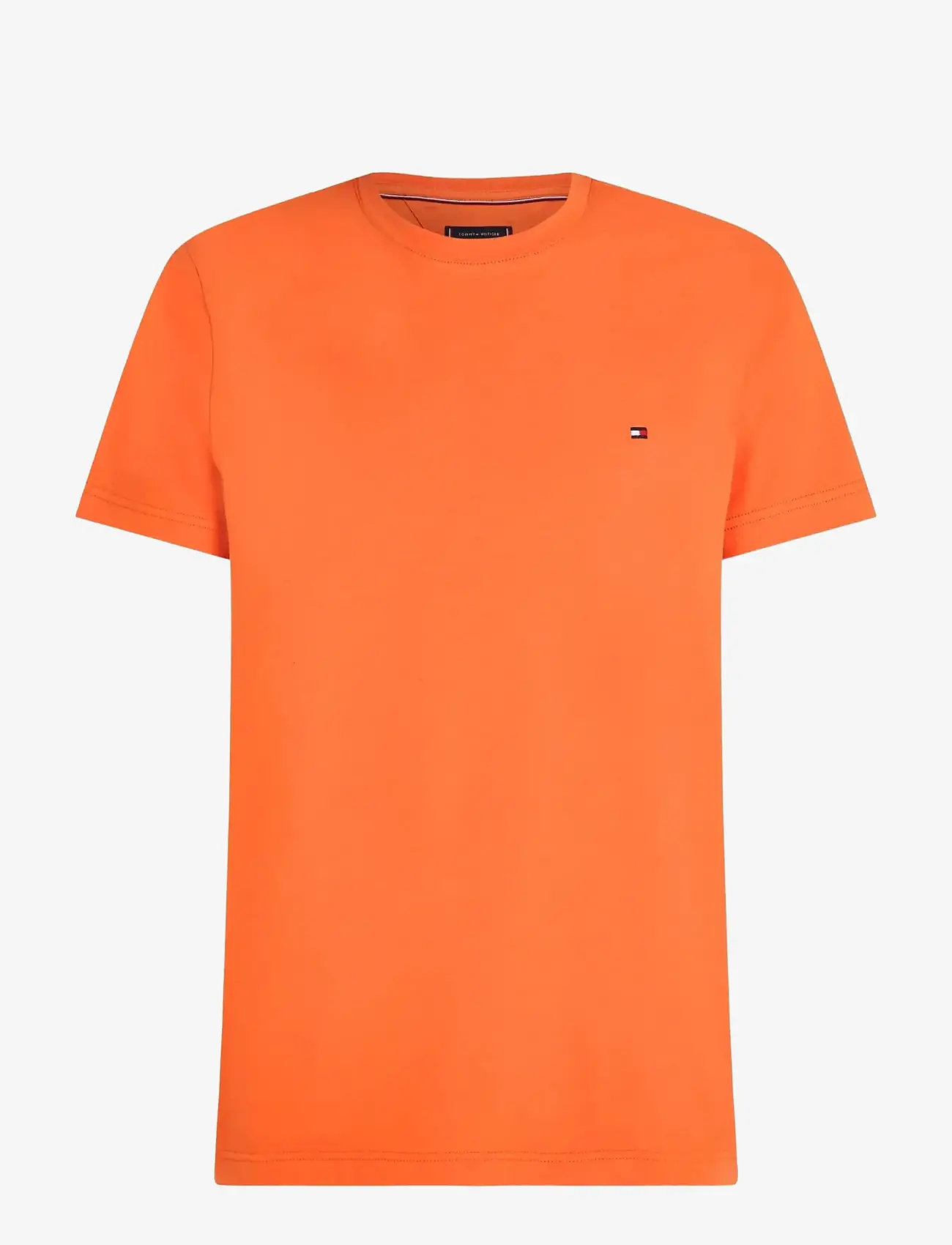 Tommy Hilfiger - STRETCH SLIM FIT TEE - kortærmede t-shirts - brilliant orange - 1