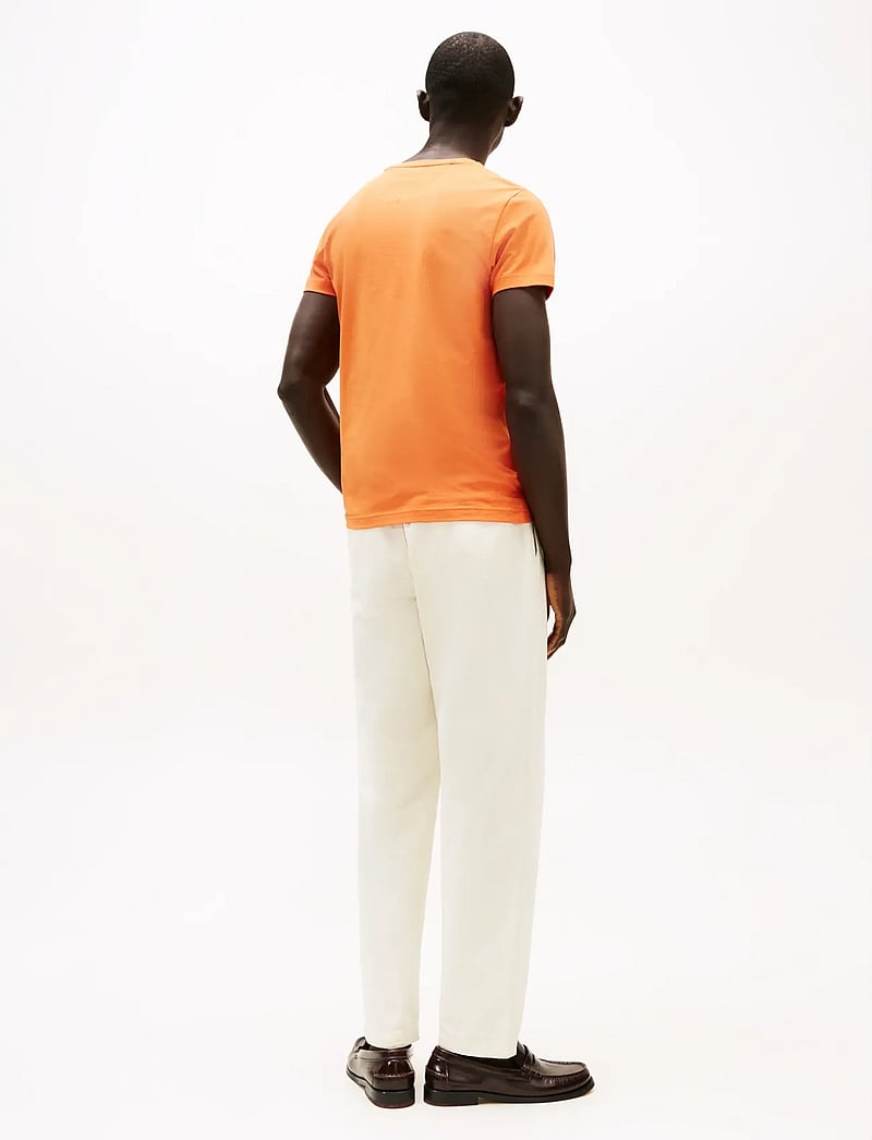 Tommy Hilfiger - STRETCH SLIM FIT TEE - kortærmede t-shirts - brilliant orange - 3