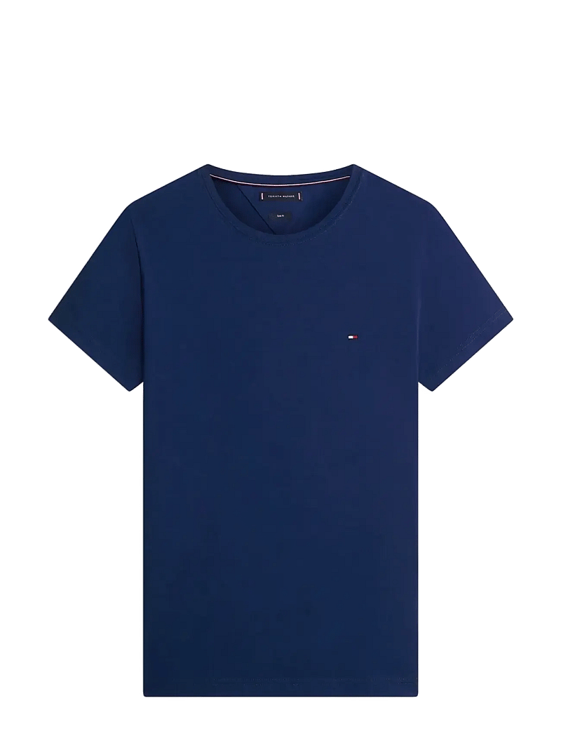 Tommy Hilfiger - STRETCH SLIM FIT TEE - kortærmede t-shirts - carbon navy - 1