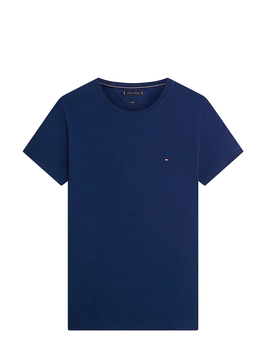 Tommy Hilfiger - STRETCH SLIM FIT TEE - lühikeste varrukatega t-särgid - carbon navy - 1