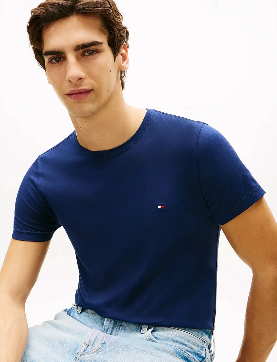 Tommy Hilfiger - STRETCH SLIM FIT TEE - lühikeste varrukatega t-särgid - carbon navy - 4