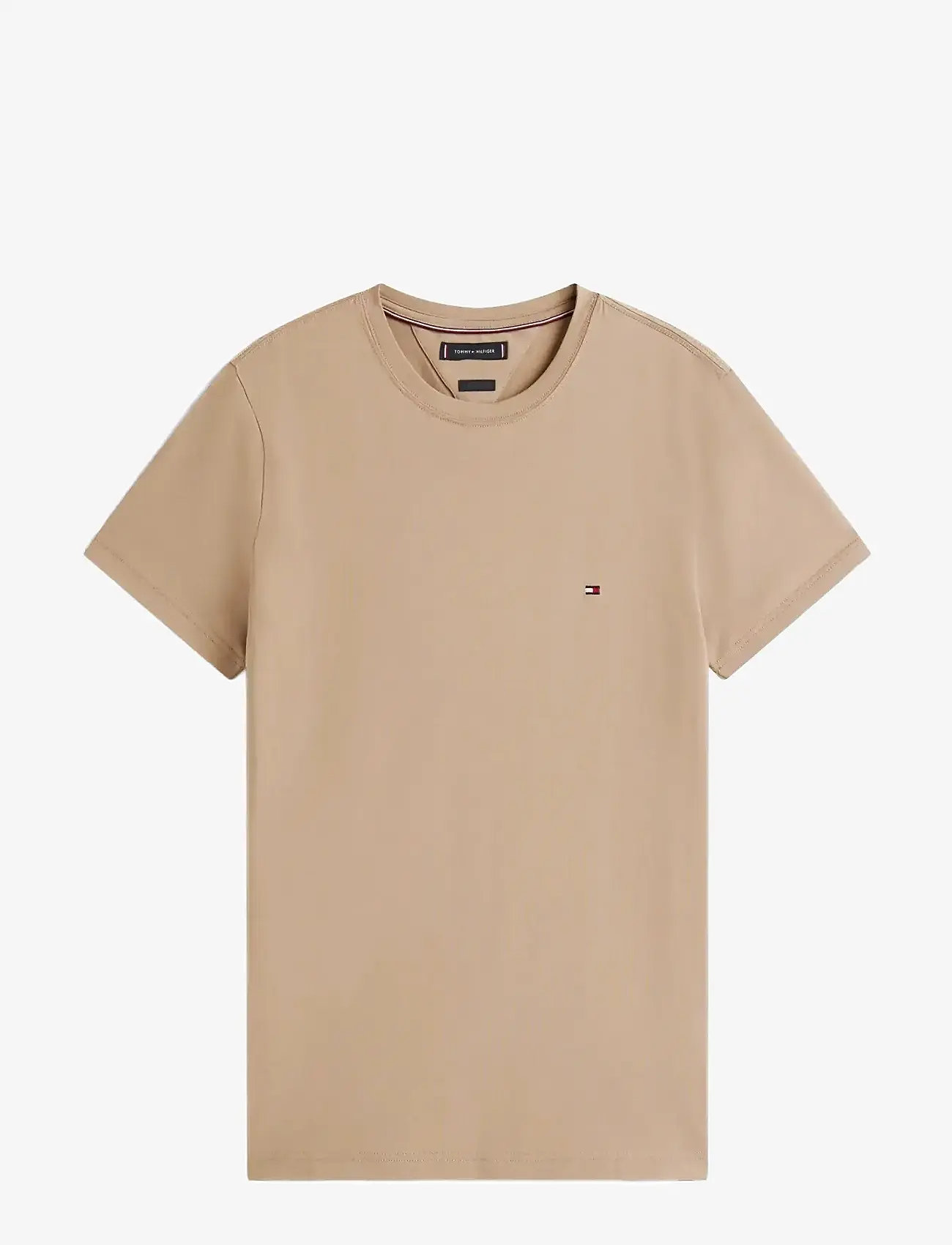 Tommy Hilfiger - STRETCH SLIM FIT TEE - kurzärmelig - coastal taupe - 1