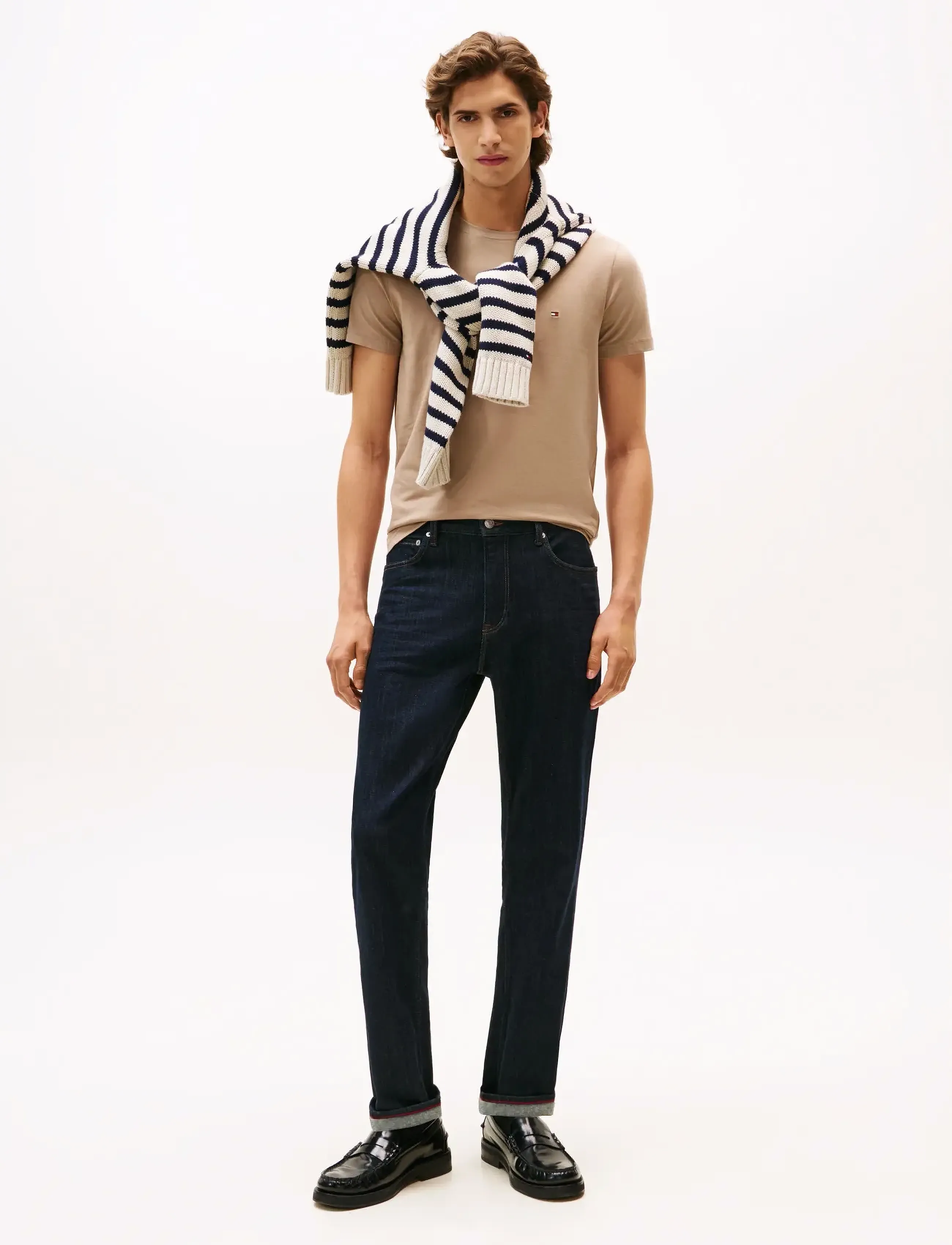 Tommy Hilfiger - STRETCH SLIM FIT TEE - kortärmade t-shirts - coastal taupe - 2