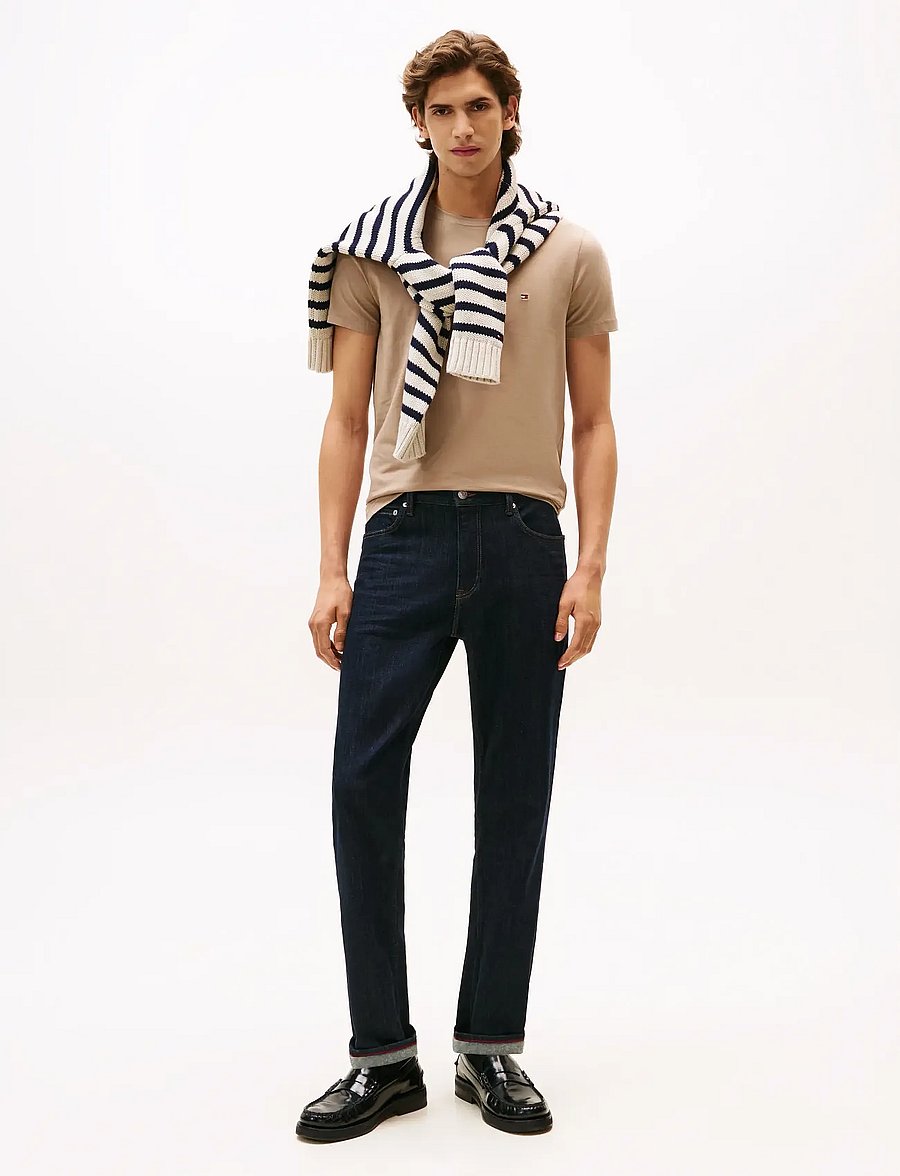 Tommy Hilfiger - STRETCH SLIM FIT TEE - kortärmade t-shirts - coastal taupe - 2