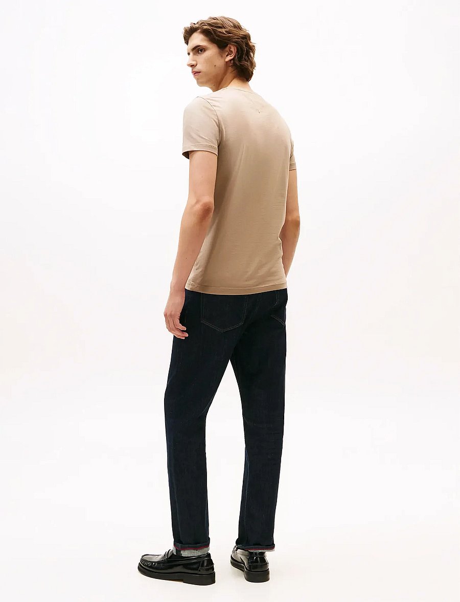 Tommy Hilfiger - STRETCH SLIM FIT TEE - kortärmade t-shirts - coastal taupe - 3