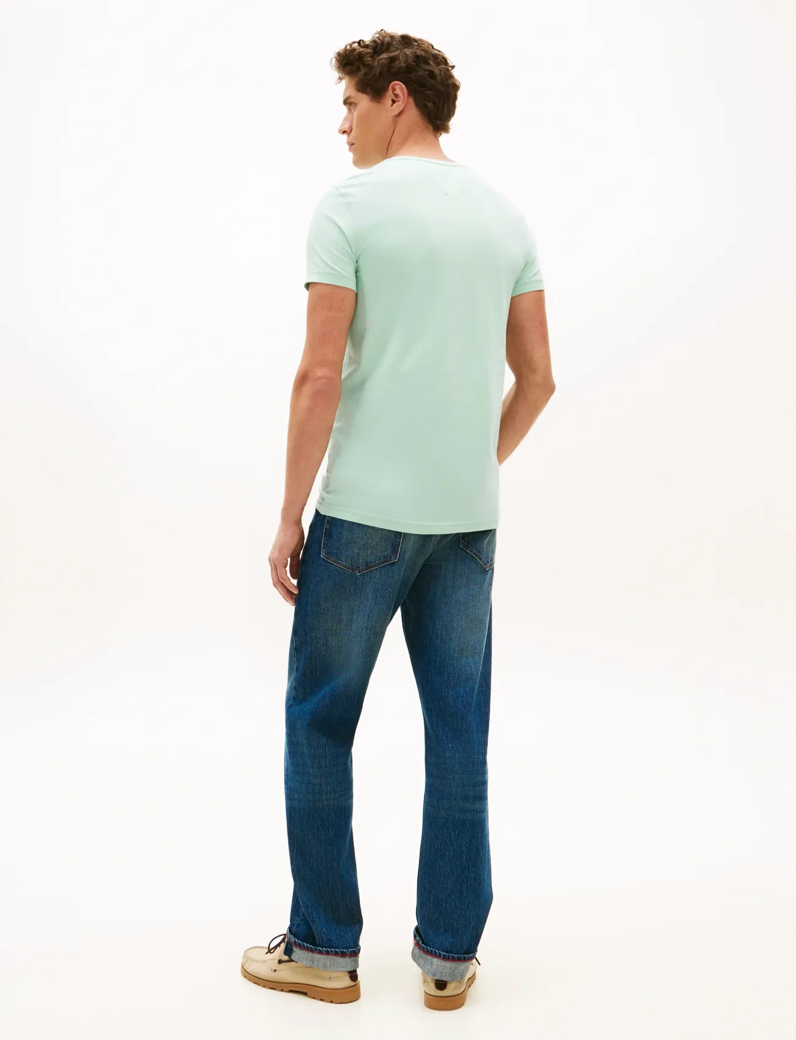 Tommy Hilfiger - STRETCH SLIM FIT TEE - short-sleeved t-shirts - crushed mint - 2
