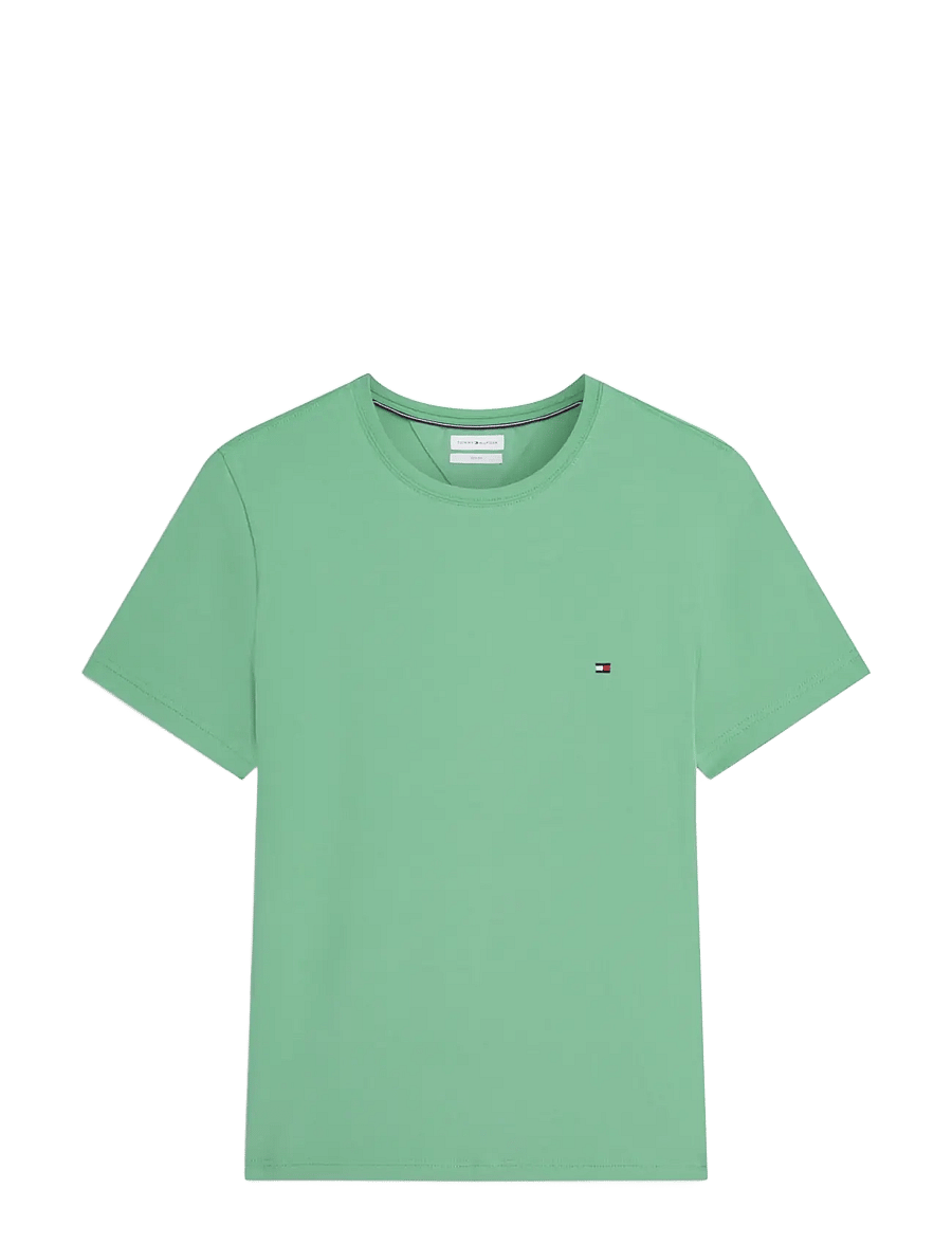 Tommy Hilfiger - STRETCH SLIM FIT TEE - kortärmade t-shirts - cut grass - 1