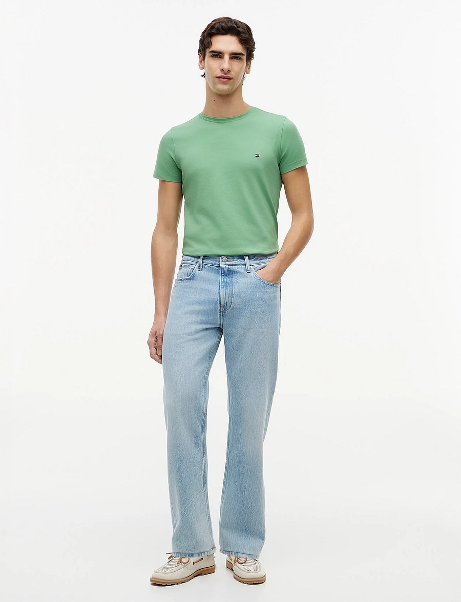 Tommy Hilfiger - STRETCH SLIM FIT TEE - kortärmade t-shirts - cut grass - 4