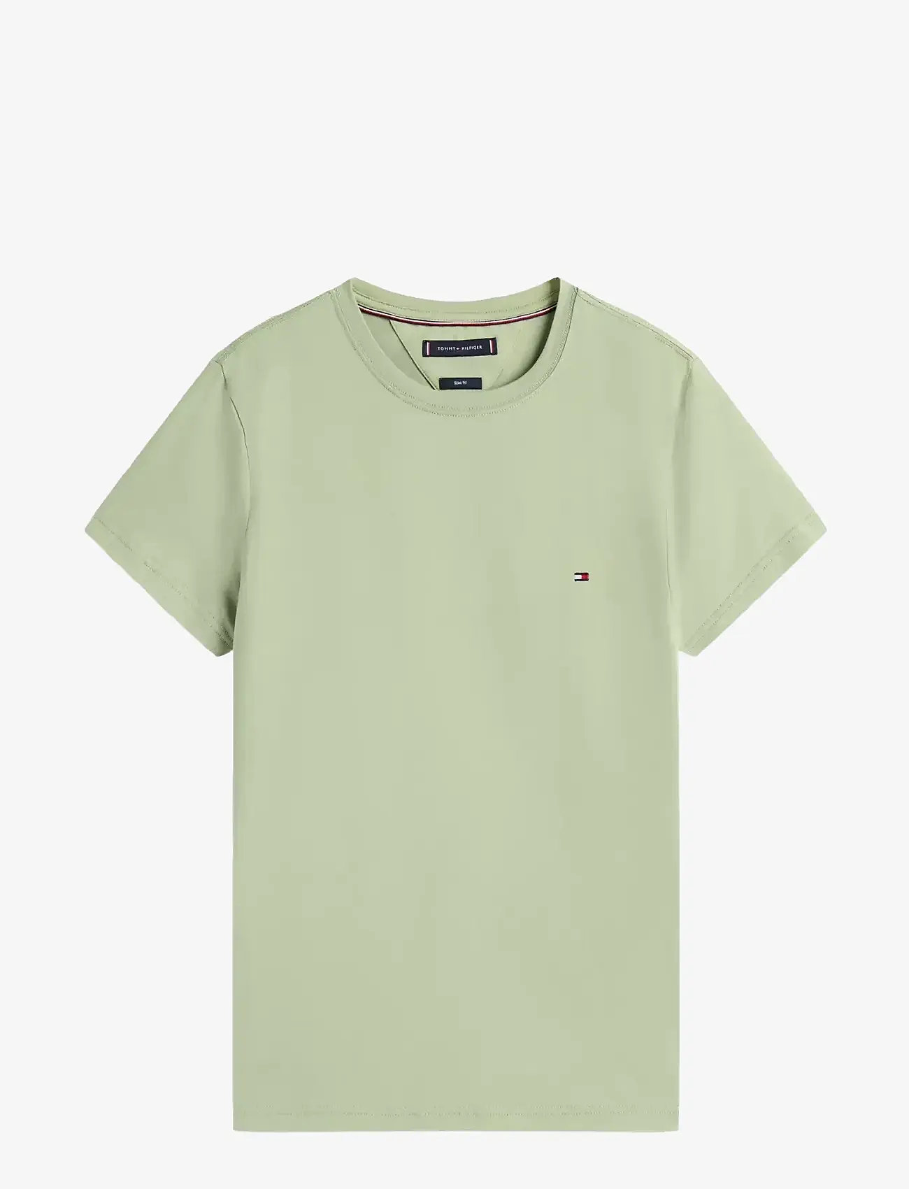 Tommy Hilfiger - STRETCH SLIM FIT TEE - kortærmede t-shirts - earth sage - 1