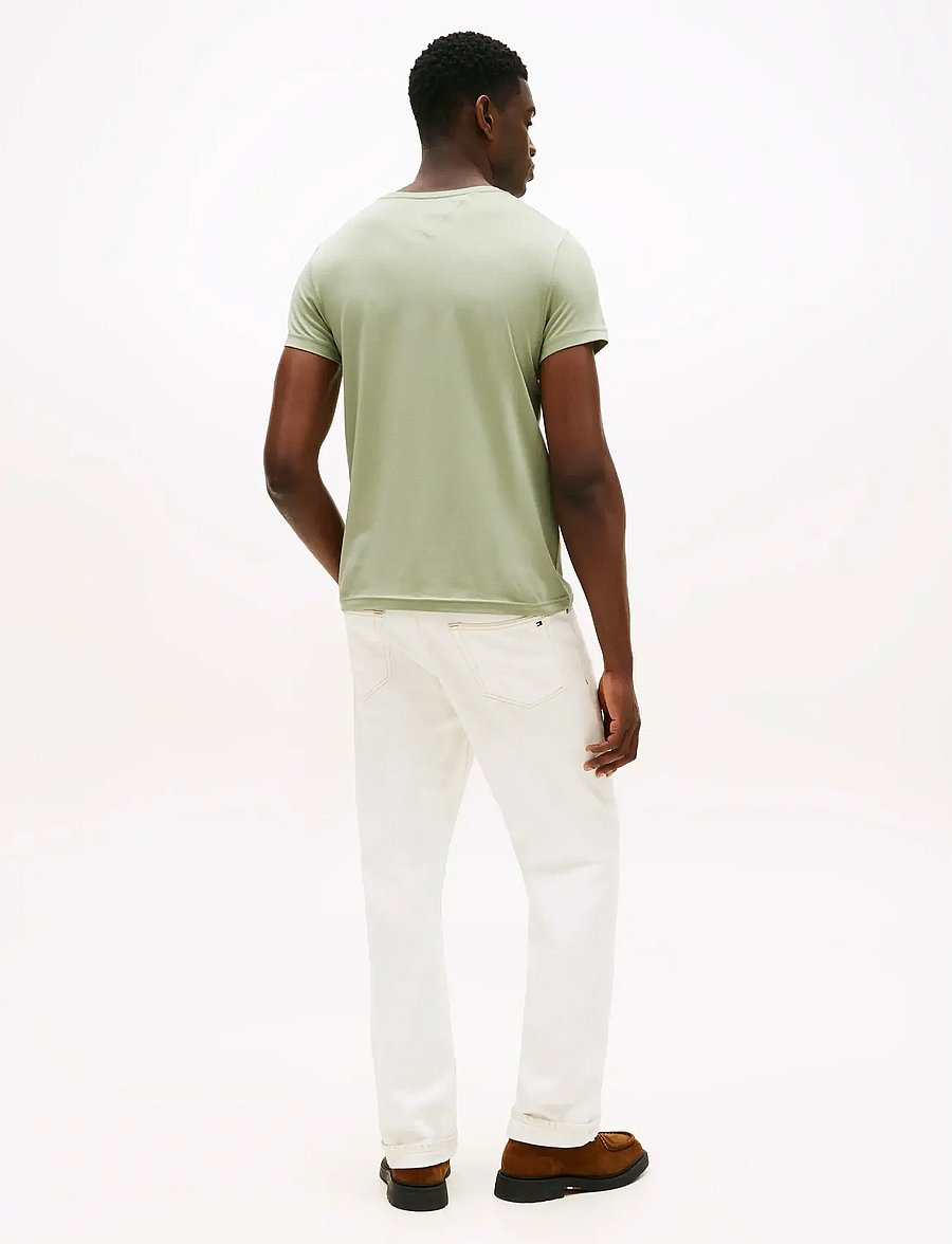 Tommy Hilfiger - STRETCH SLIM FIT TEE - kurzärmelig - earth sage - 3