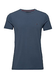 Tommy Hilfiger - STRETCH SLIM FIT TEE - basic t-shirts - faded indigo - 0