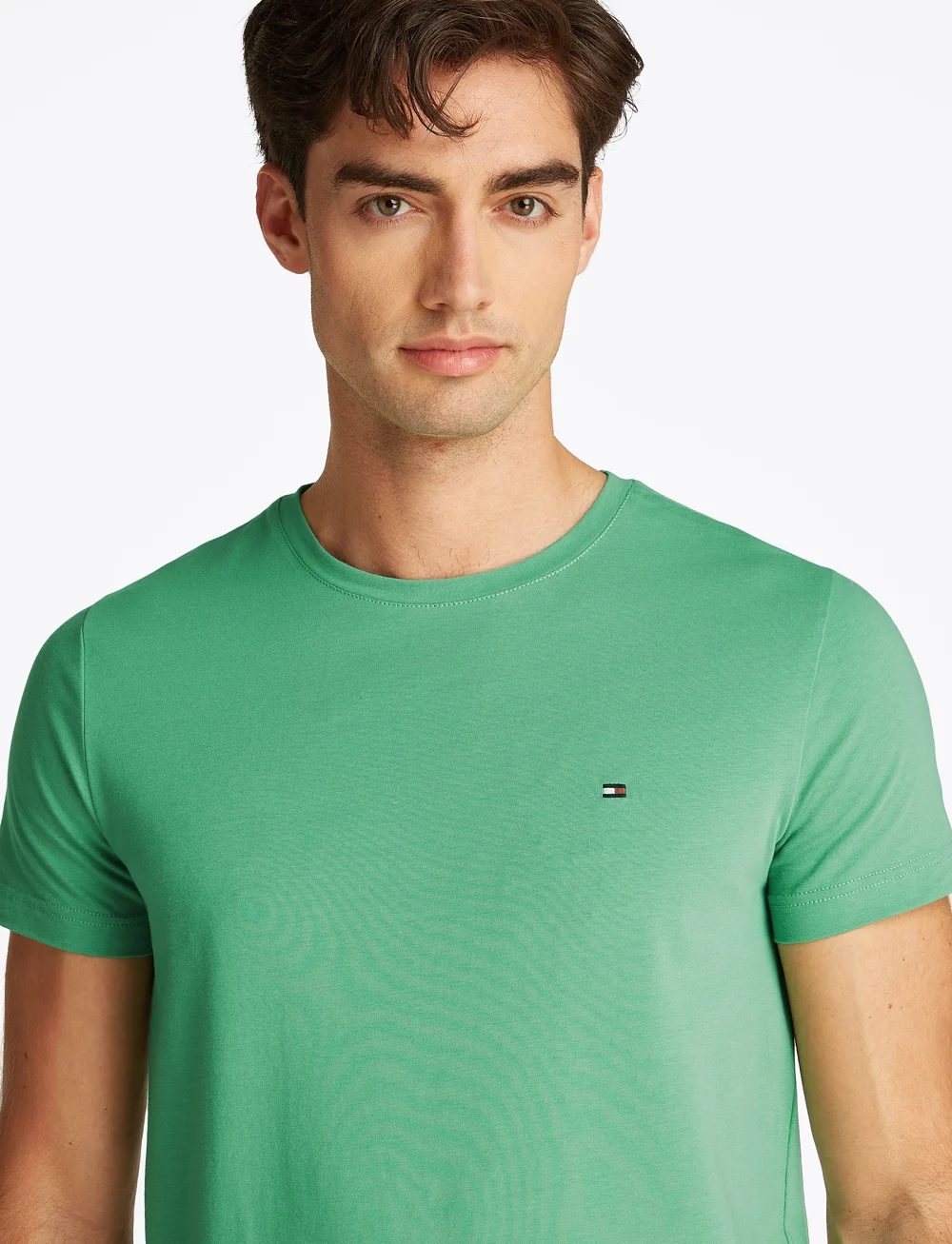 Tommy Hilfiger - STRETCH SLIM FIT TEE - kortærmede t-shirts - fort green - 3