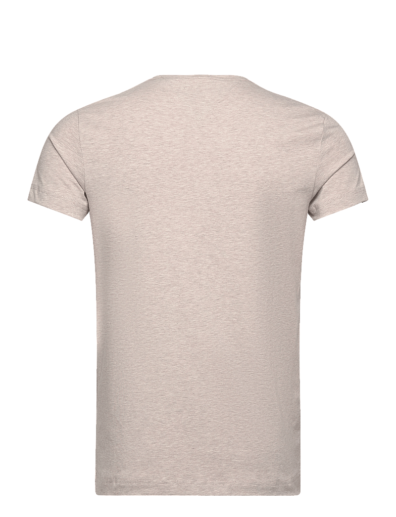 Tommy Hilfiger - STRETCH SLIM FIT TEE - t-shirts - heathered pebble - 1