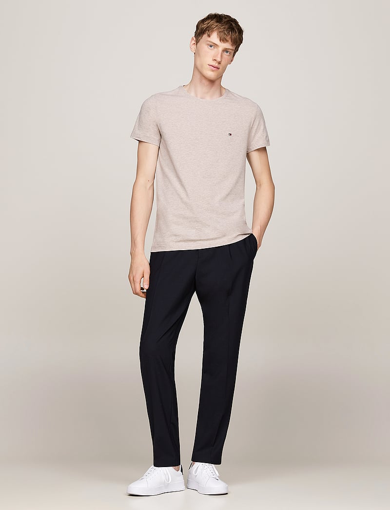 Tommy Hilfiger - STRETCH SLIM FIT TEE - t-shirts - heathered pebble - 5