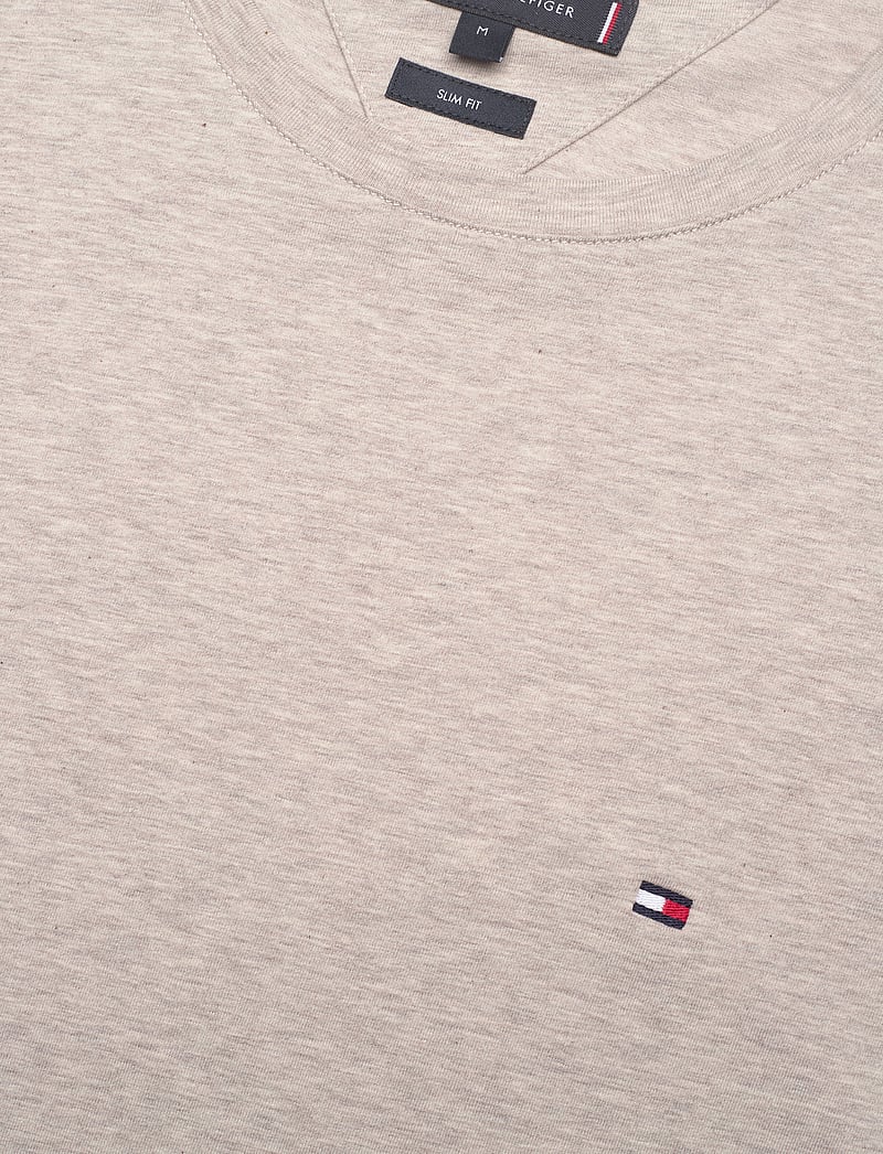 Tommy Hilfiger - STRETCH SLIM FIT TEE - t-shirts - heathered pebble - 3