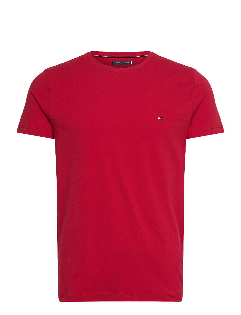 Tommy Hilfiger - STRETCH SLIM FIT TEE - kortärmade t-shirts - medium red - 1