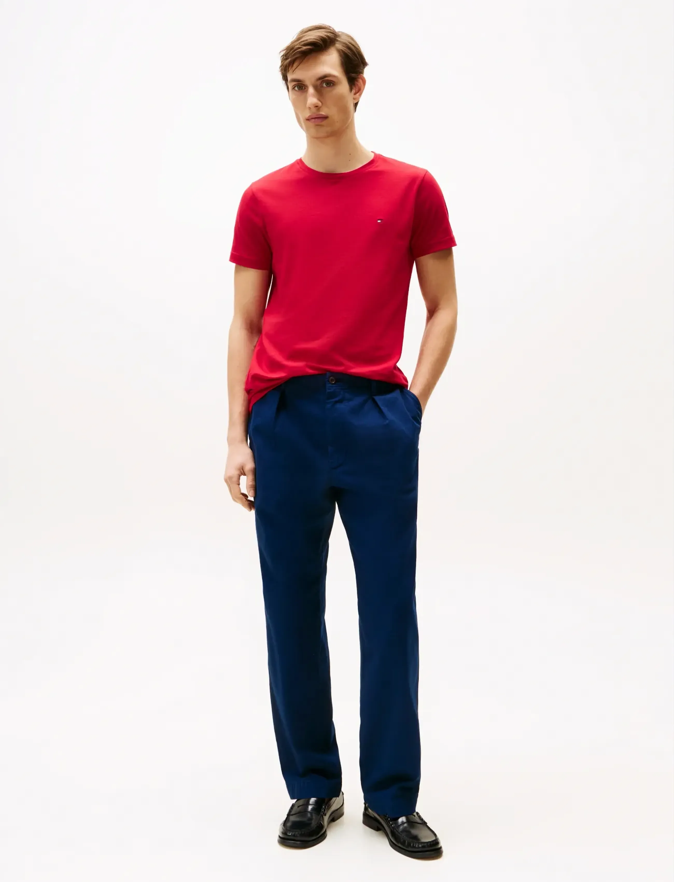 Tommy Hilfiger - STRETCH SLIM FIT TEE - kurzärmelig - medium red - 4