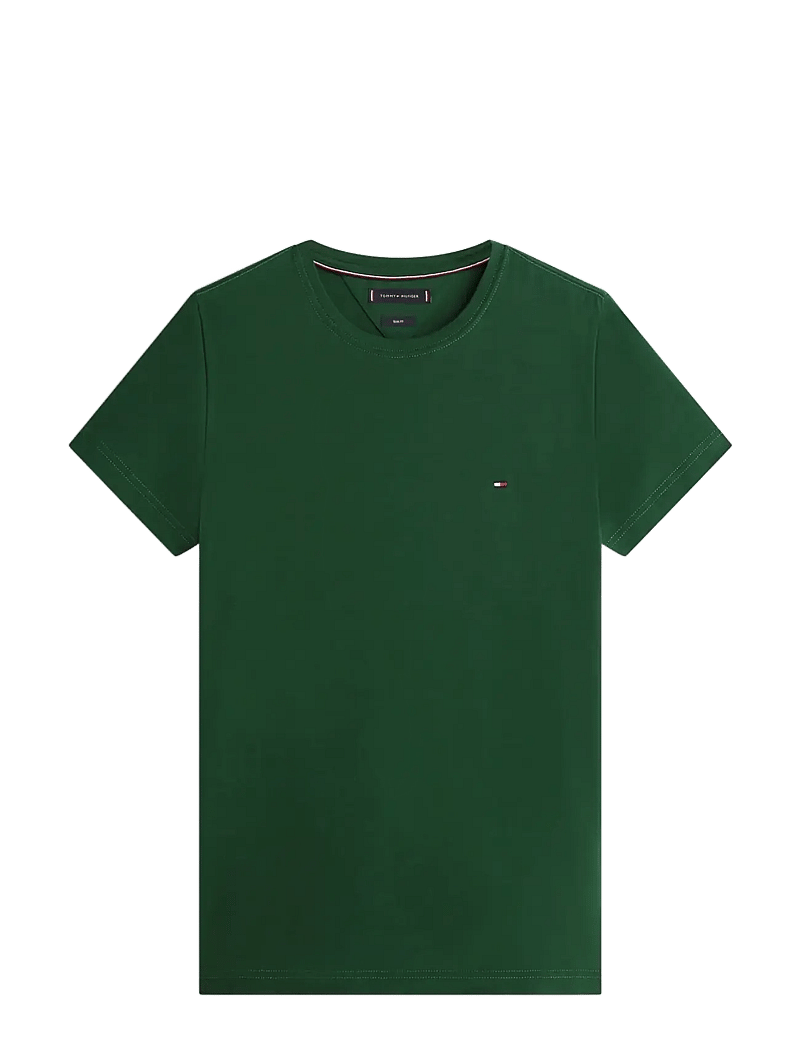 Tommy Hilfiger - STRETCH SLIM FIT TEE - kortærmede t-shirts - nocturnal green - 1